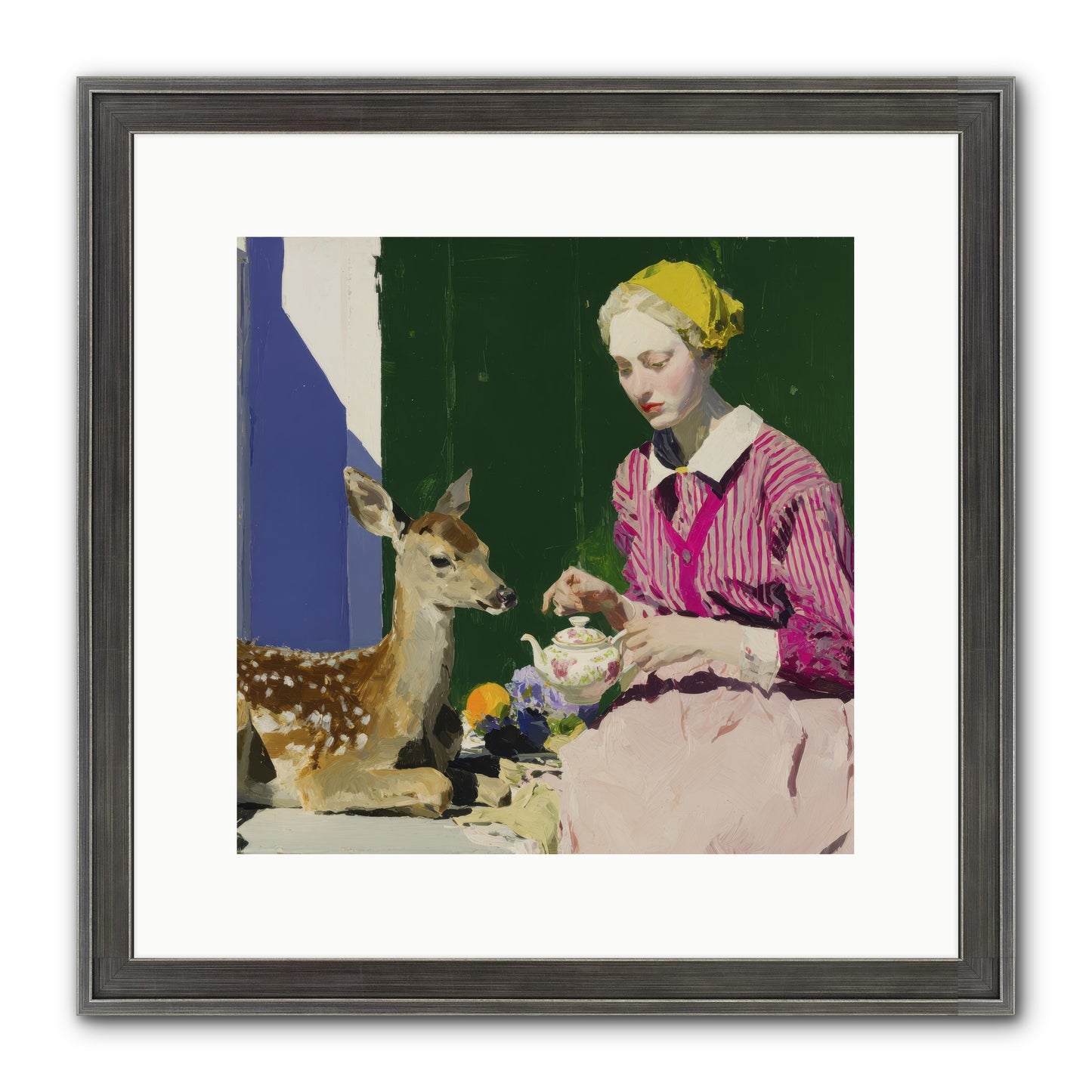 Portrait in Stolen Moments Framed Print - Slimwoods Black/Silver 12x12