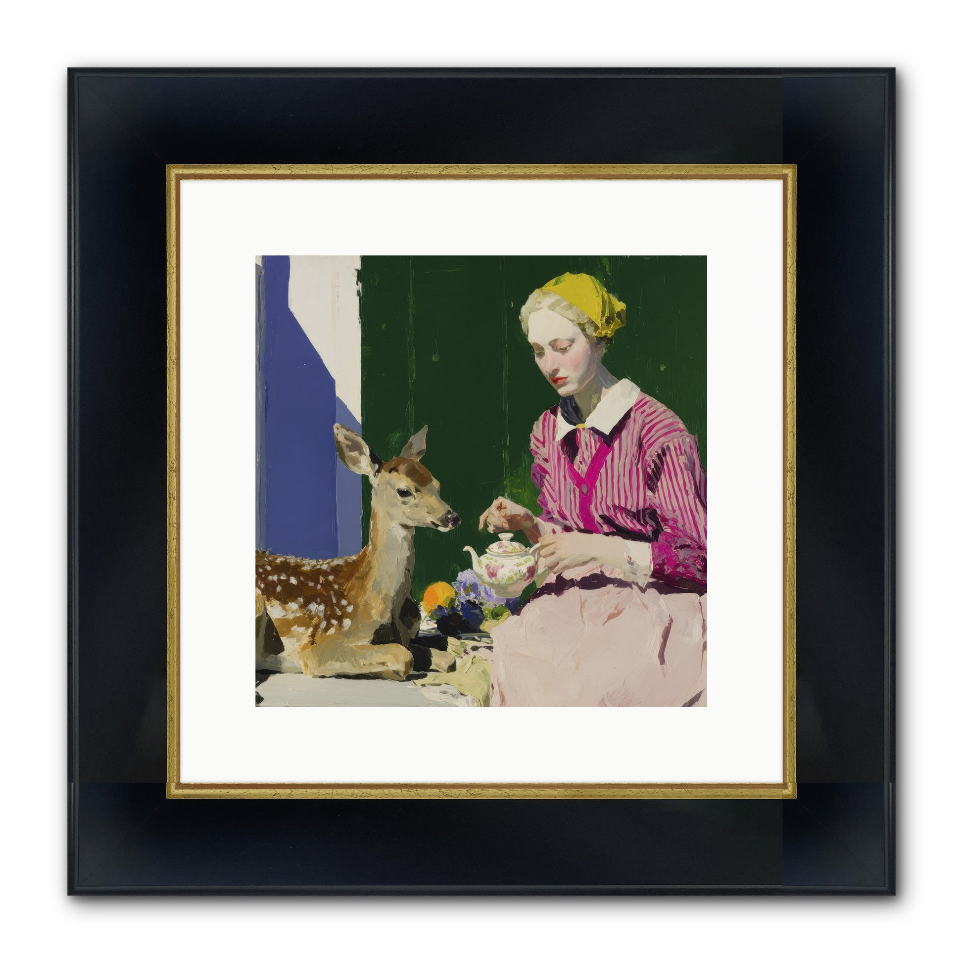 Portrait in Stolen Moments Framed Print - Wide Black w/Gold 12x12
