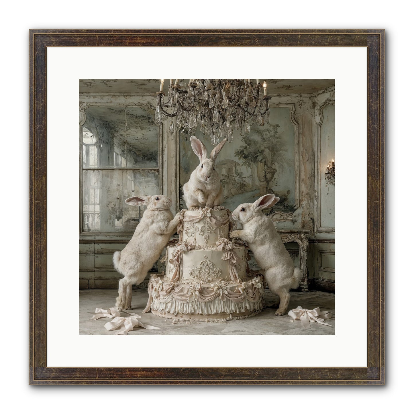 Portrait in the Sugar Court Framed Print - Slimwoods Black/Gold 16x16