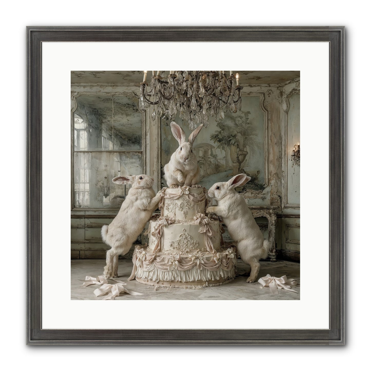 Portrait in the Sugar Court Framed Print - Slimwoods Black/Silver 16x16
