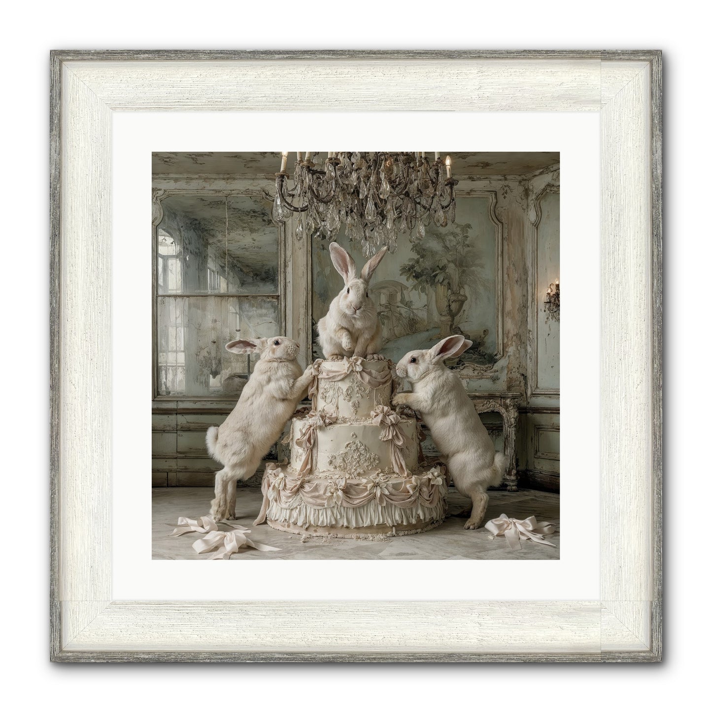 Portrait in the Sugar Court Framed Print - Driftwood White 20x20