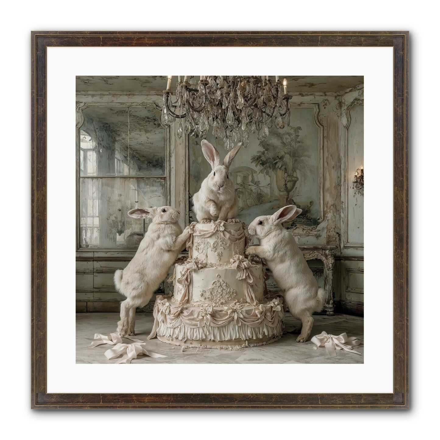 Portrait in the Sugar Court Framed Print - Slimwoods Black/Gold 20x20