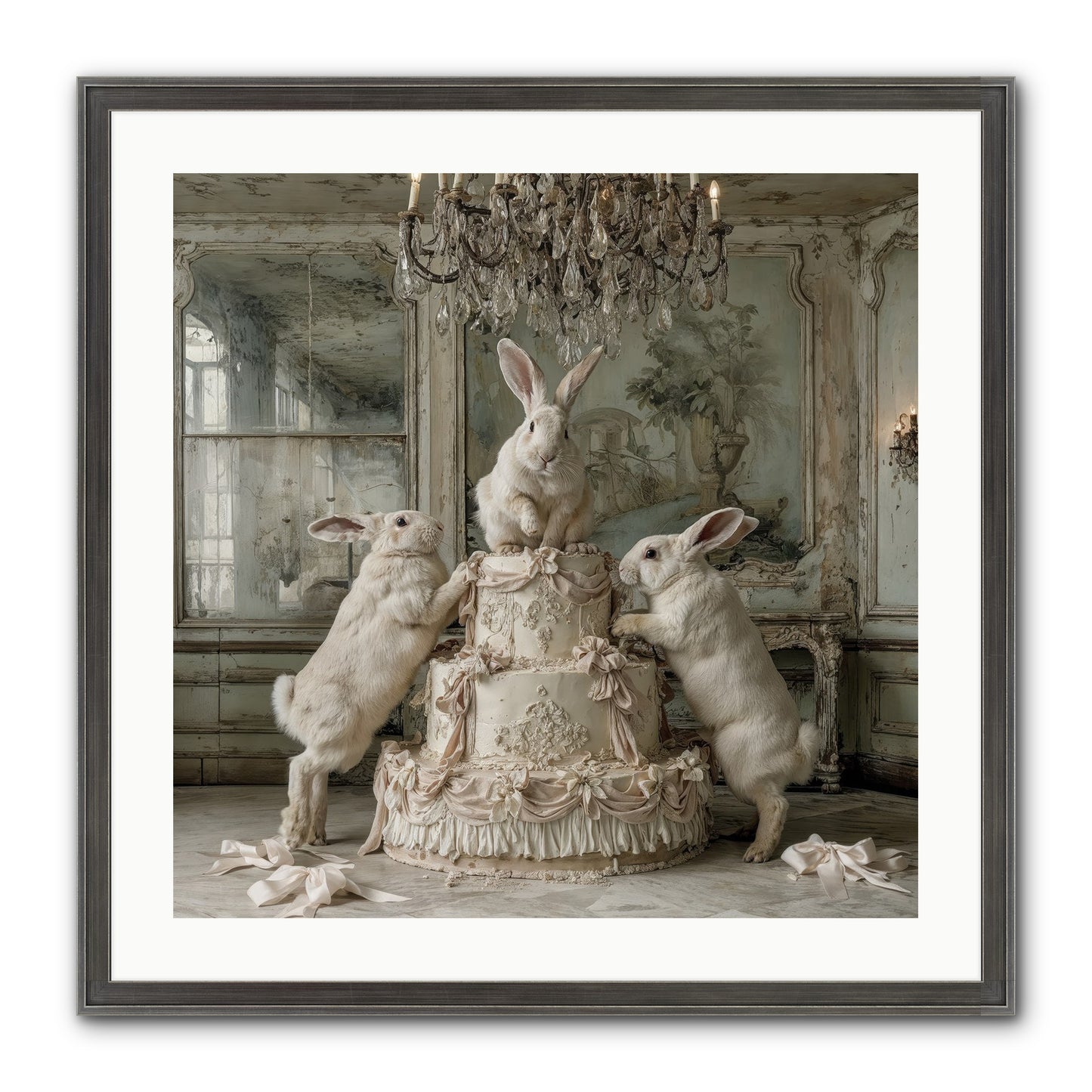 Portrait in the Sugar Court Framed Print - Slimwoods Black/Silver 24x24