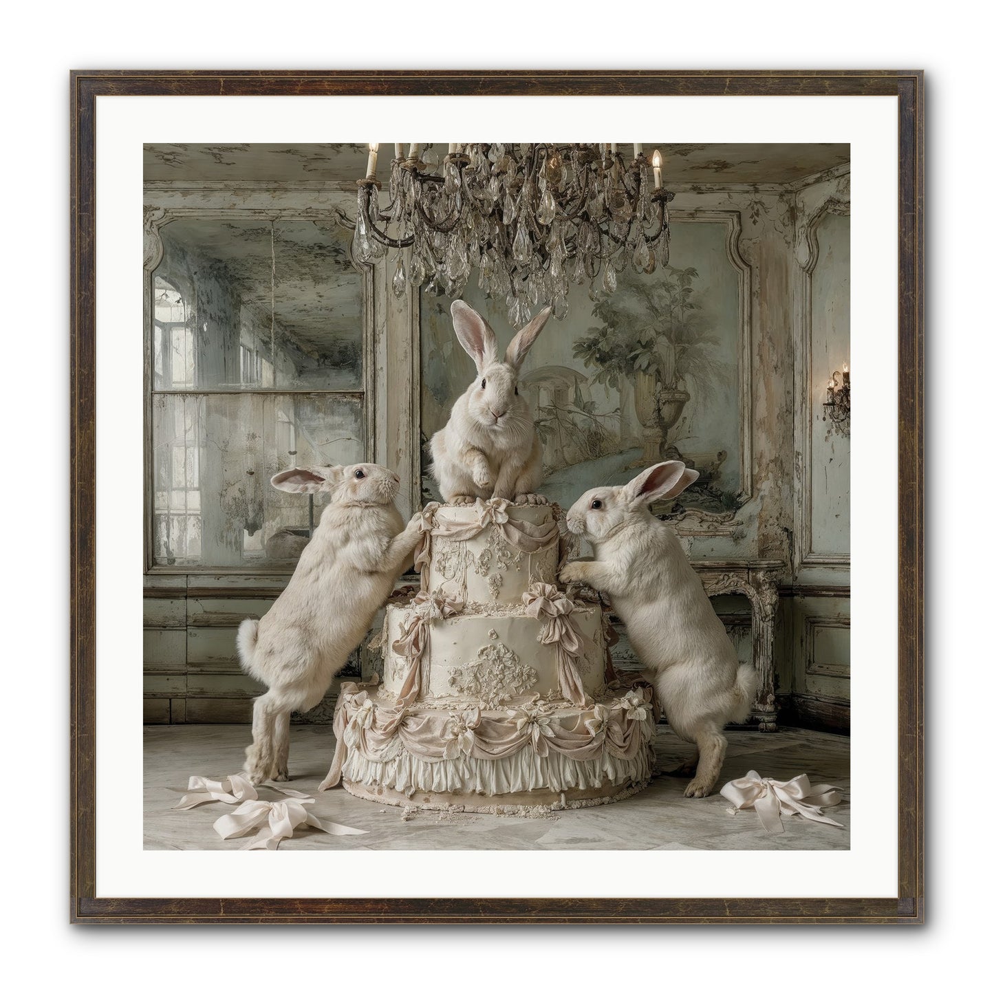 Portrait in the Sugar Court Framed Print - Slimwoods Black/Gold 30x30