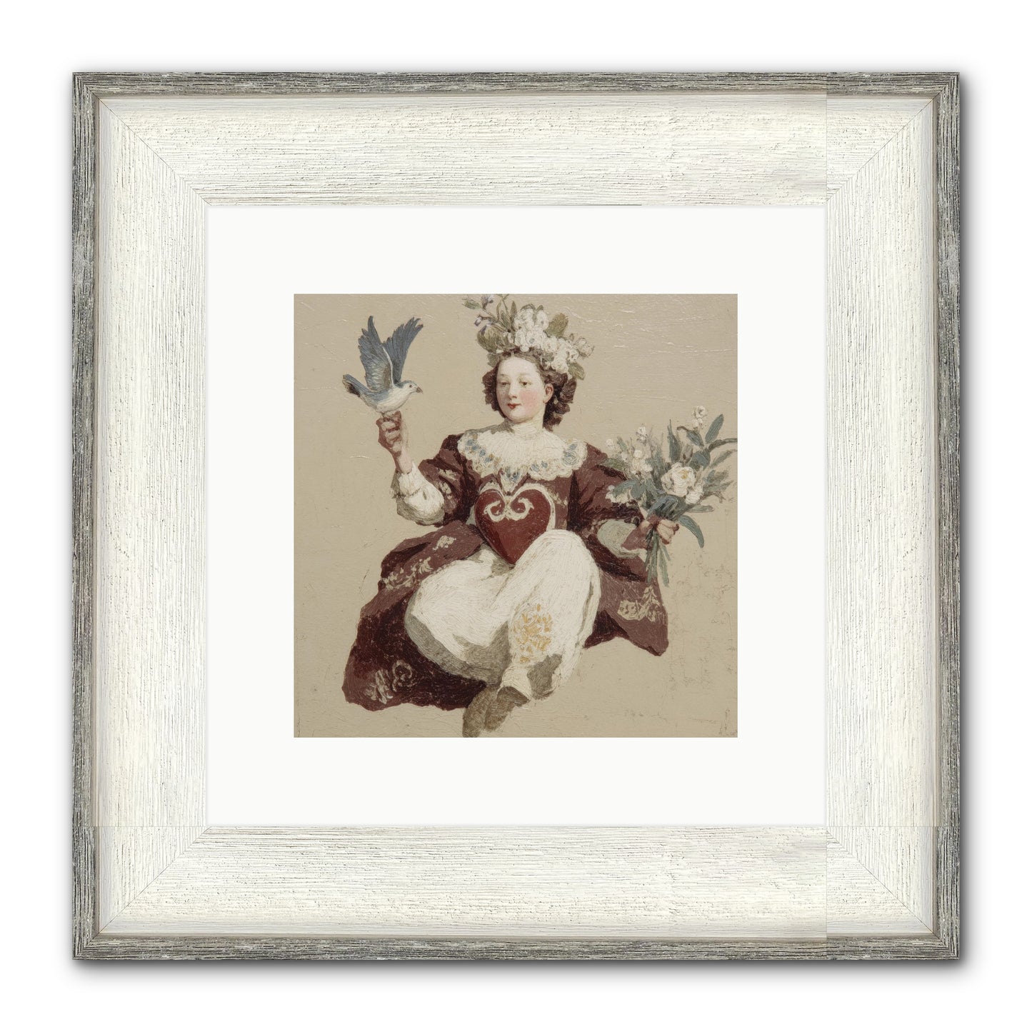 Portrait Of Love's Patient Wait Framed Print - Driftwood White 10x10
