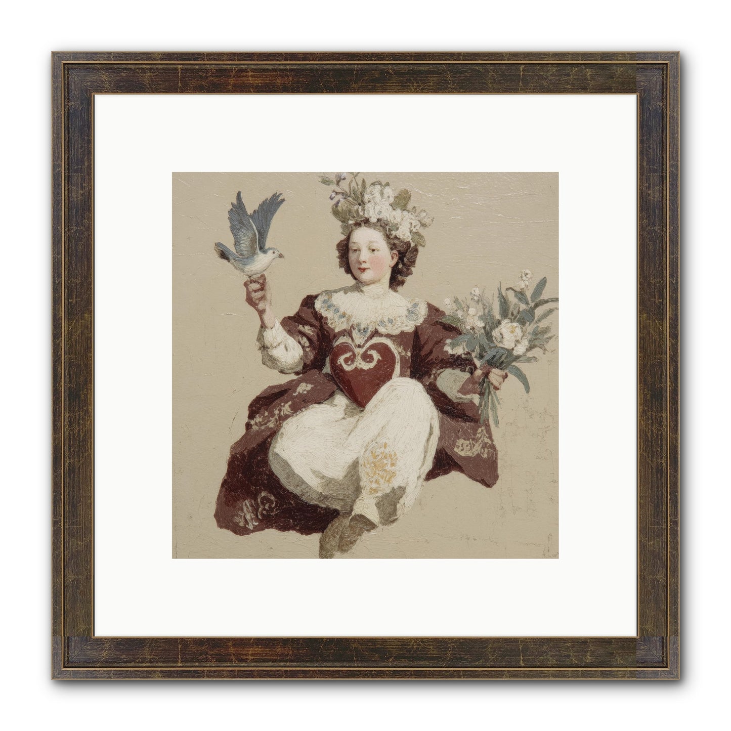 Portrait Of Love's Patient Wait Framed Print - Slimwoods Black/Gold 10x10