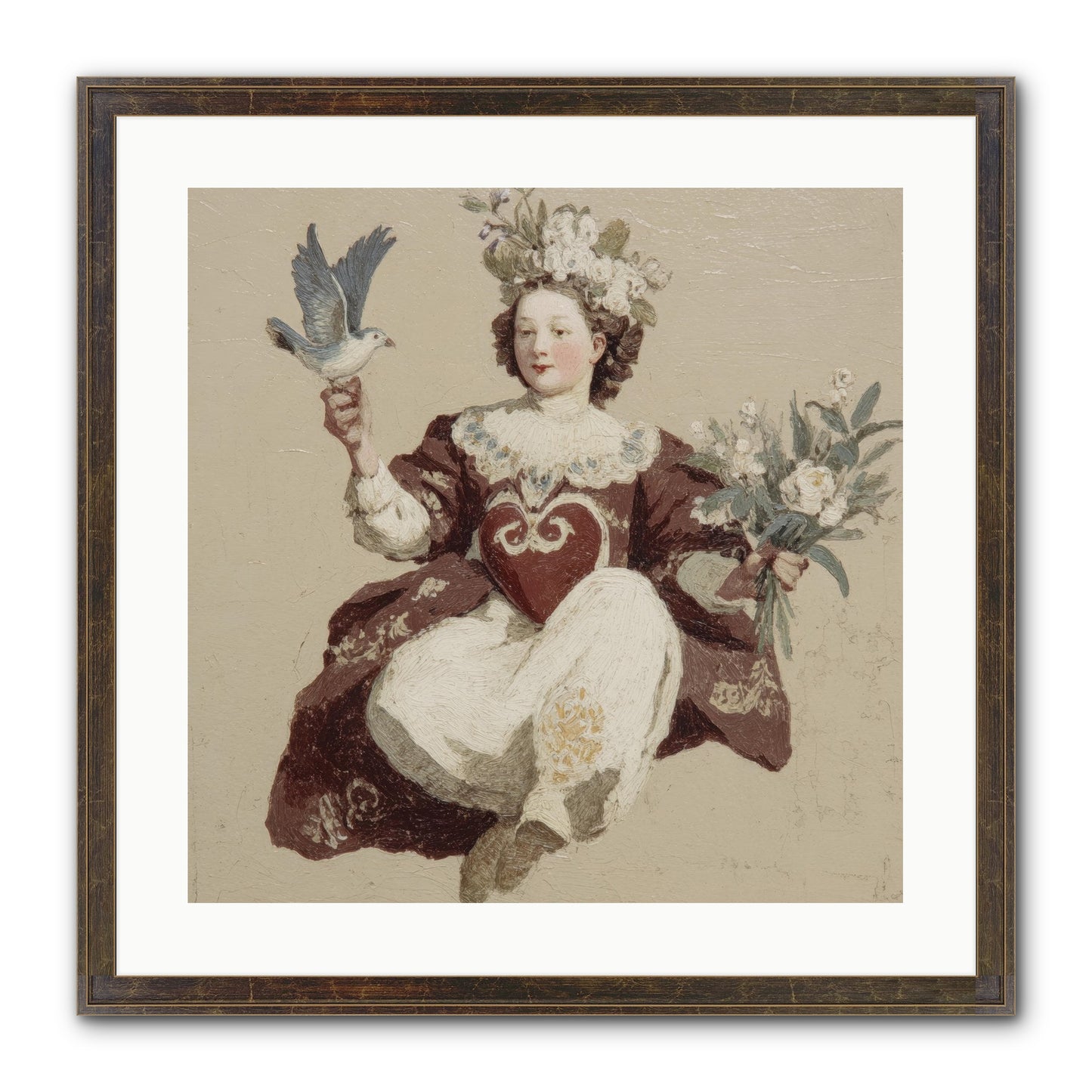 Portrait Of Love's Patient Wait Framed Print - Slimwoods Black/Gold 20x20