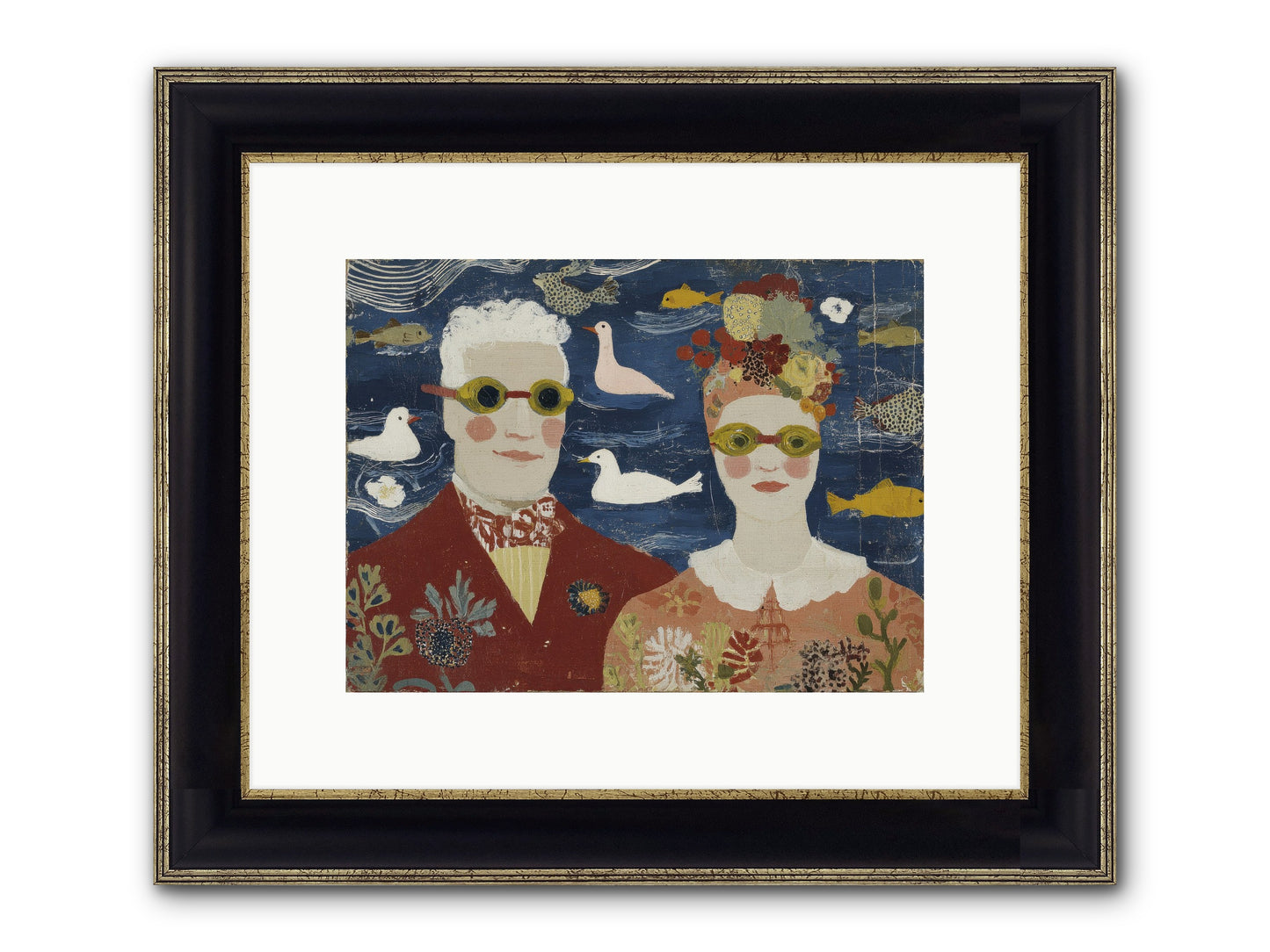 Portrait Of Pure Delight Framed Print - Black & Gold 12x9