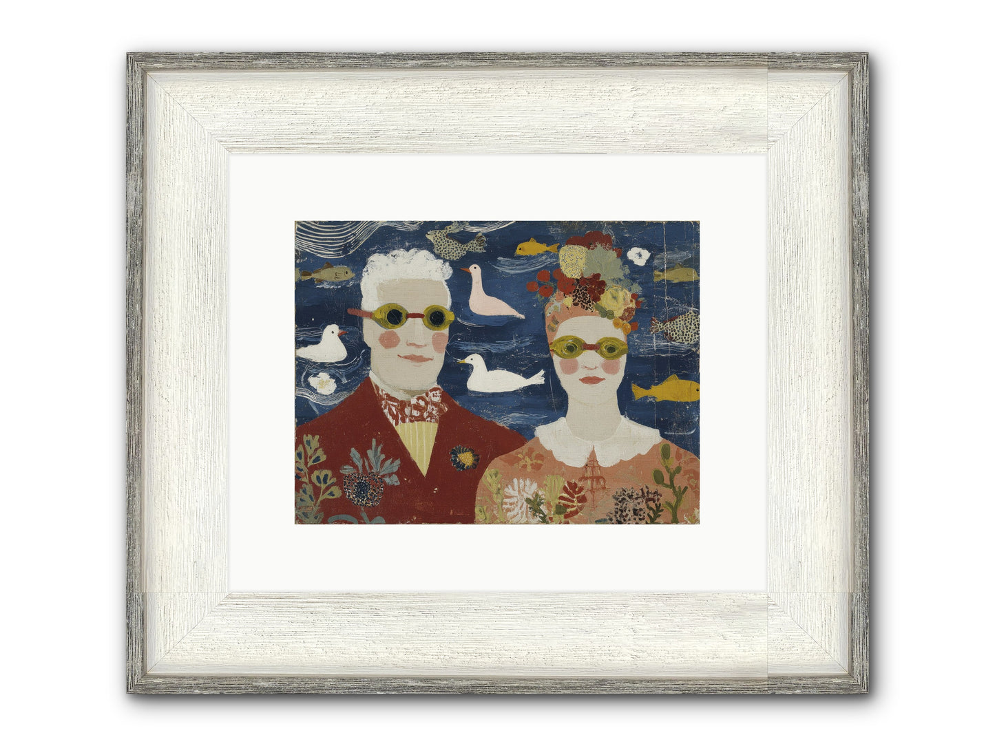 Portrait Of Pure Delight Framed Print - Driftwood White 12x9
