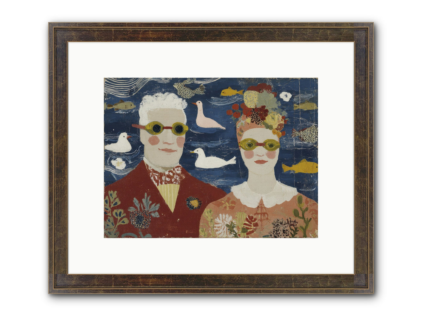 Portrait Of Pure Delight Framed Print - Slimwoods Black/Gold 12x9