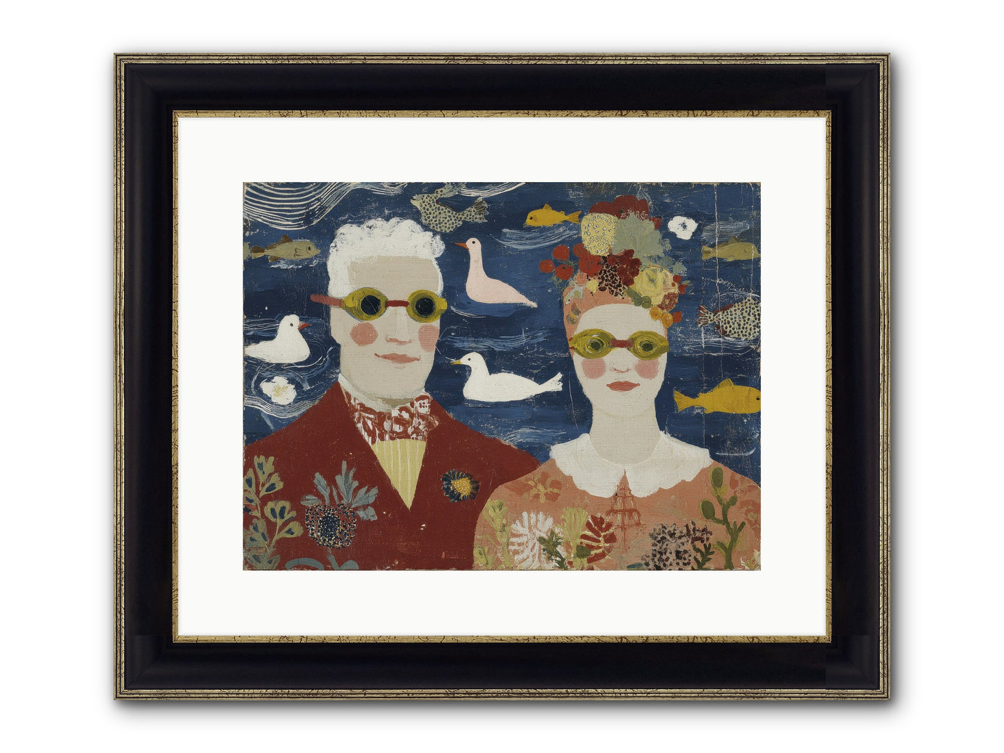 Portrait Of Pure Delight Framed Print - Black & Gold 16x12