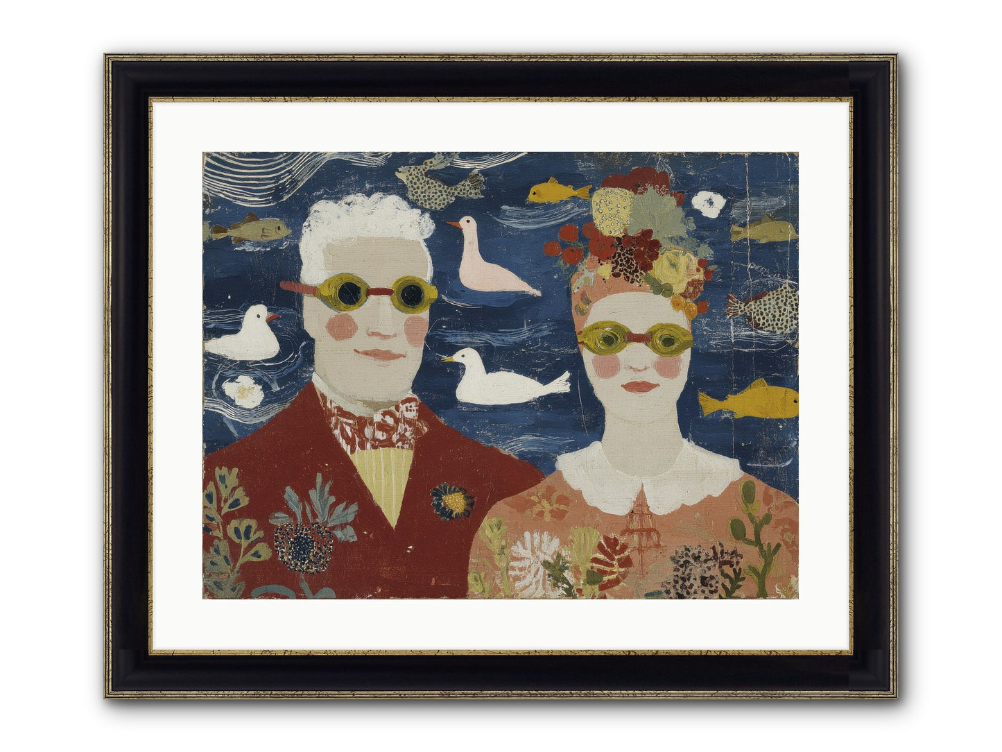 Portrait Of Pure Delight Framed Print - Black & Gold 24x18