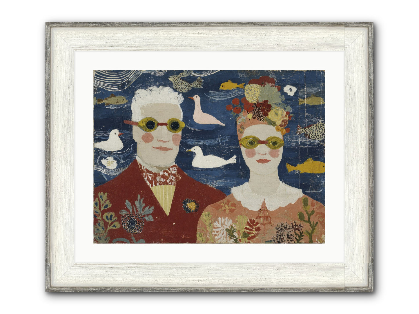 Portrait Of Pure Delight Framed Print - Driftwood White 24x18