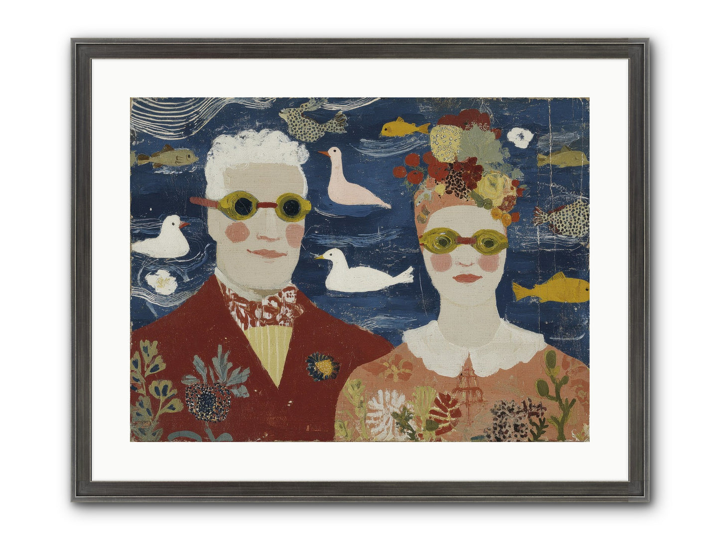 Portrait Of Pure Delight Framed Print - Slimwoods Black/Silver 24x18