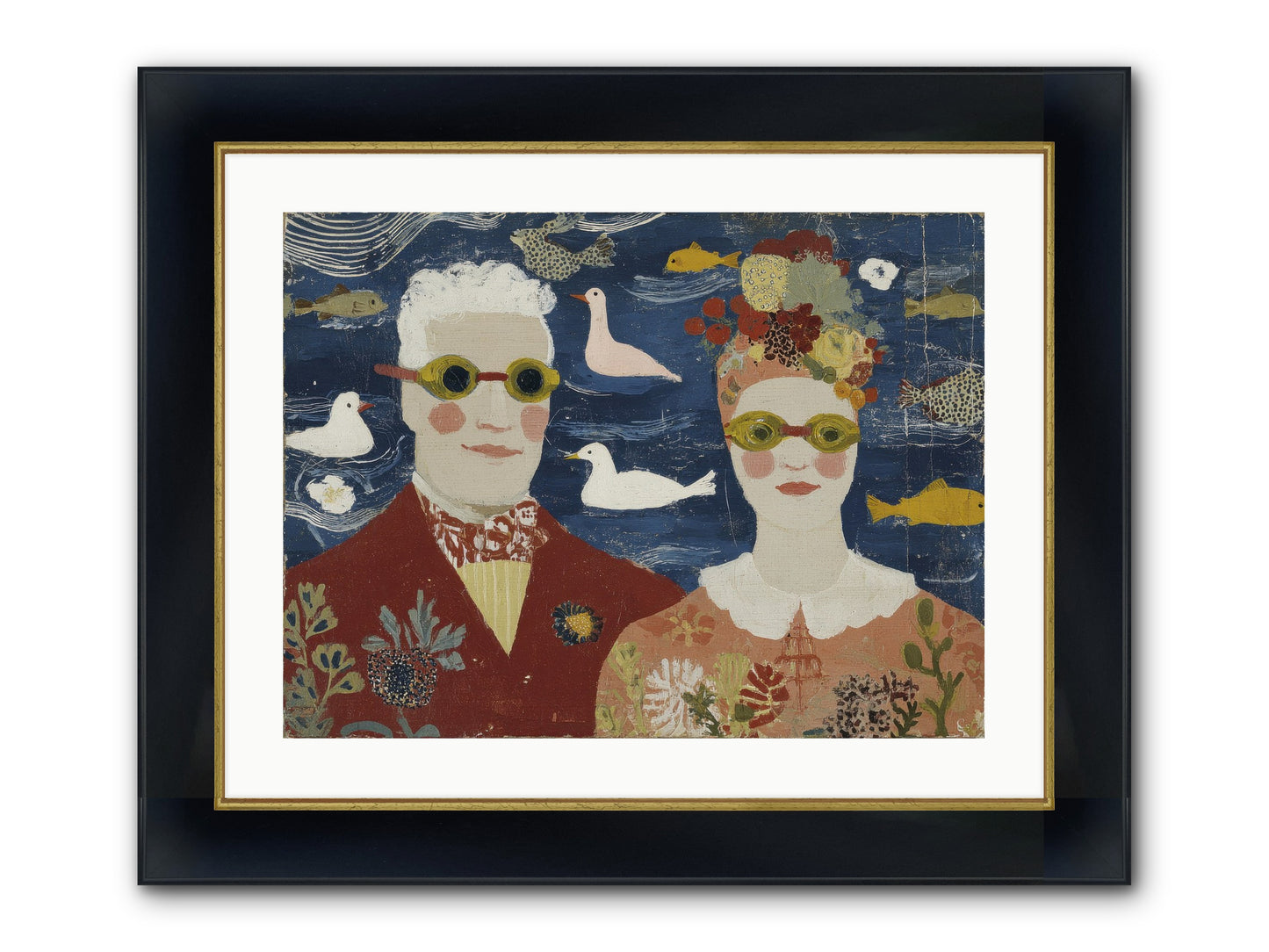 Portrait Of Pure Delight Framed Print - Wide Black w/Gold 24x18