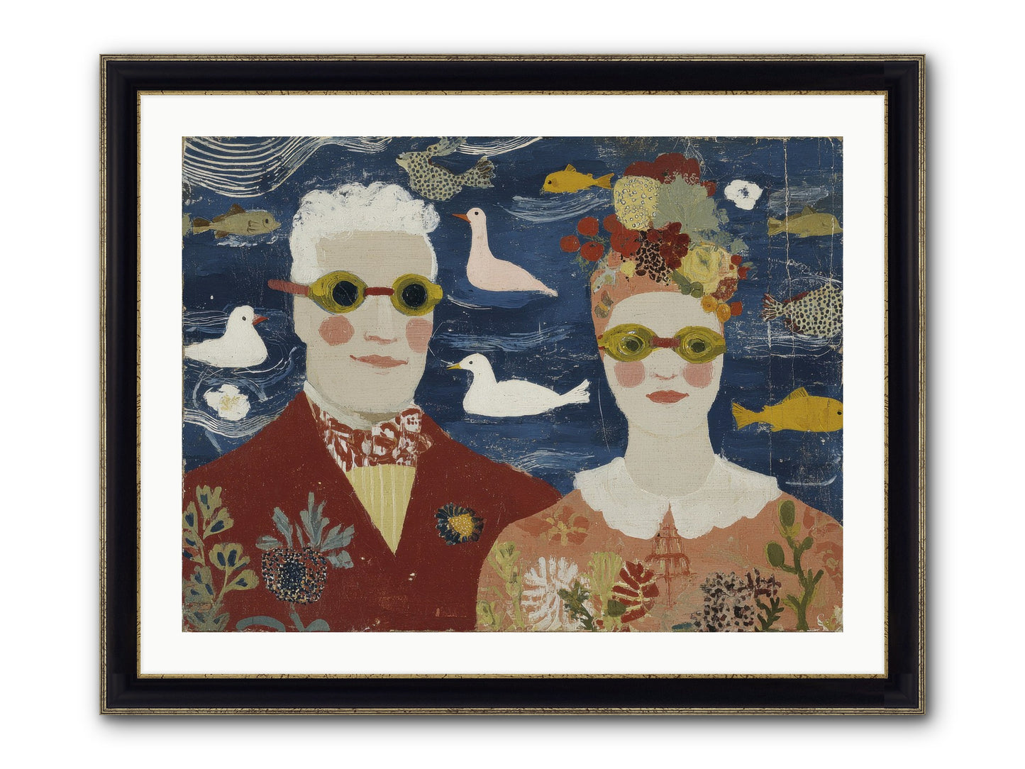 Portrait Of Pure Delight Framed Print - Black & Gold 32x24