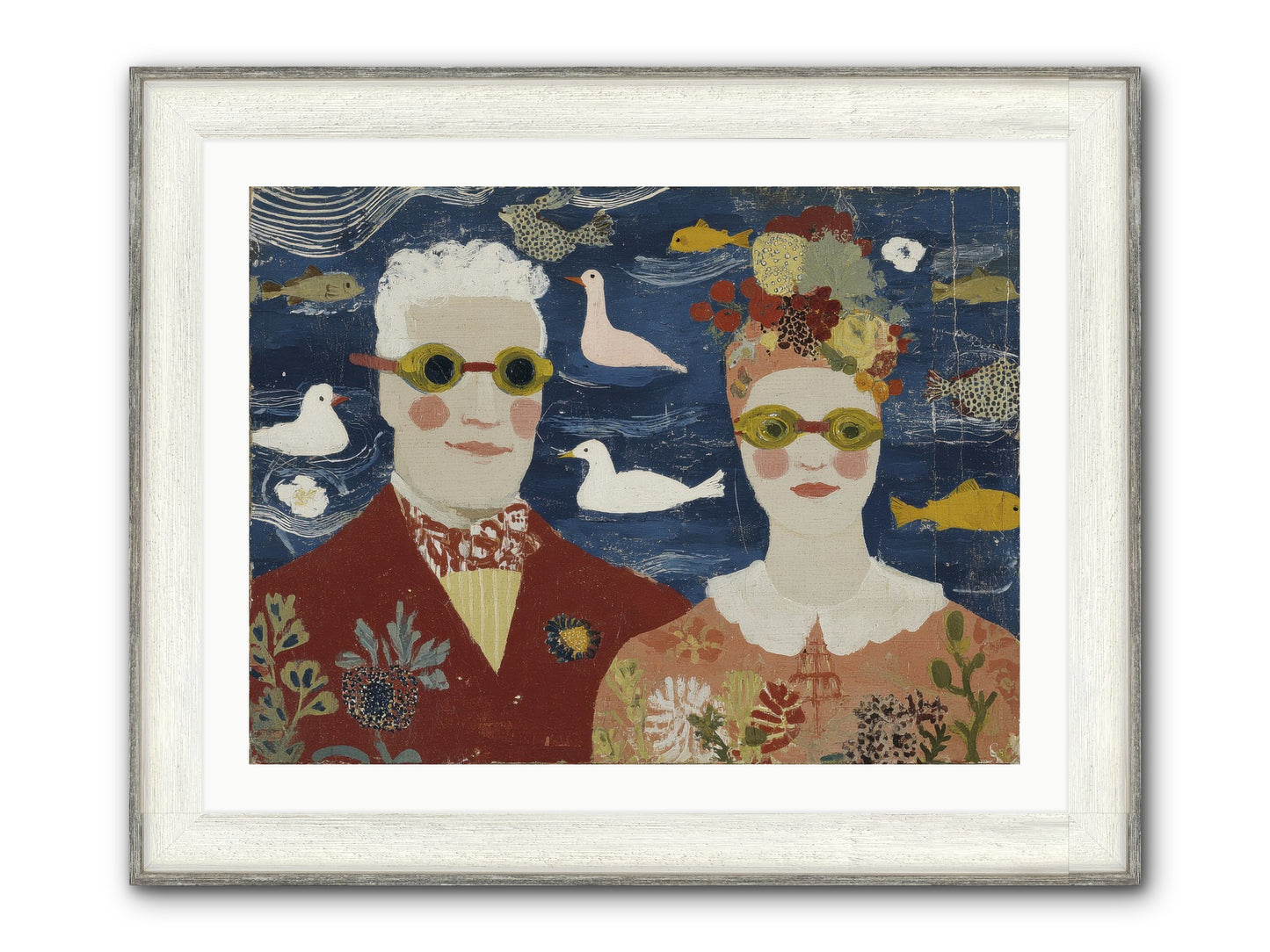 Portrait Of Pure Delight Framed Print - Driftwood White 32x24