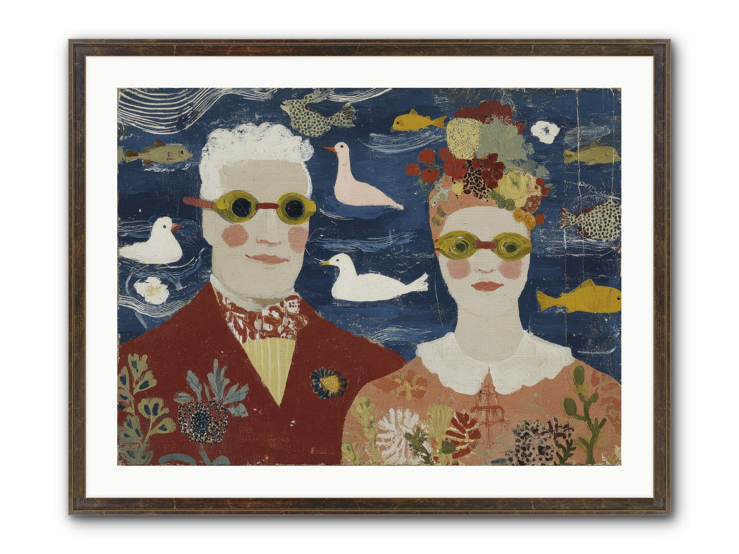 Portrait Of Pure Delight Framed Print - Slimwoods Black/Gold 32x24
