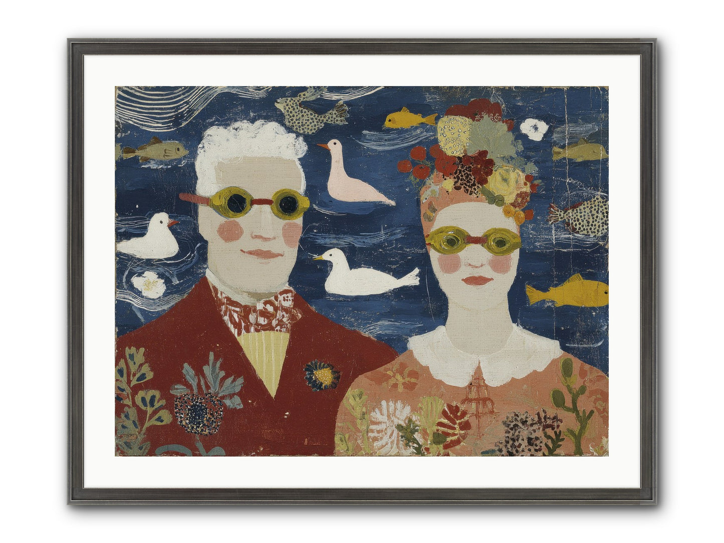 Portrait Of Pure Delight Framed Print - Slimwoods Black/Silver 32x24