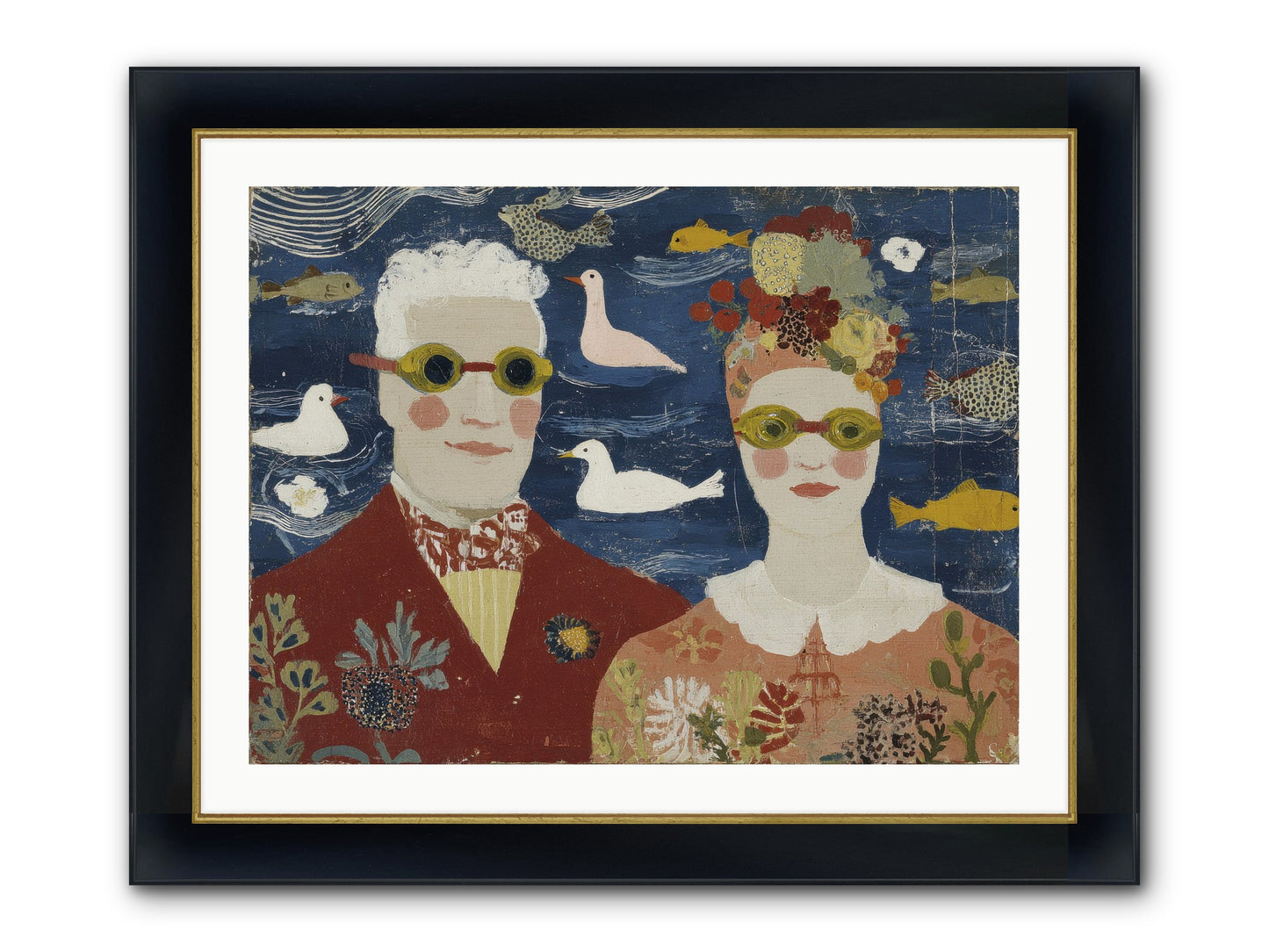Portrait Of Pure Delight Framed Print - Wide Black w/Gold 32x24