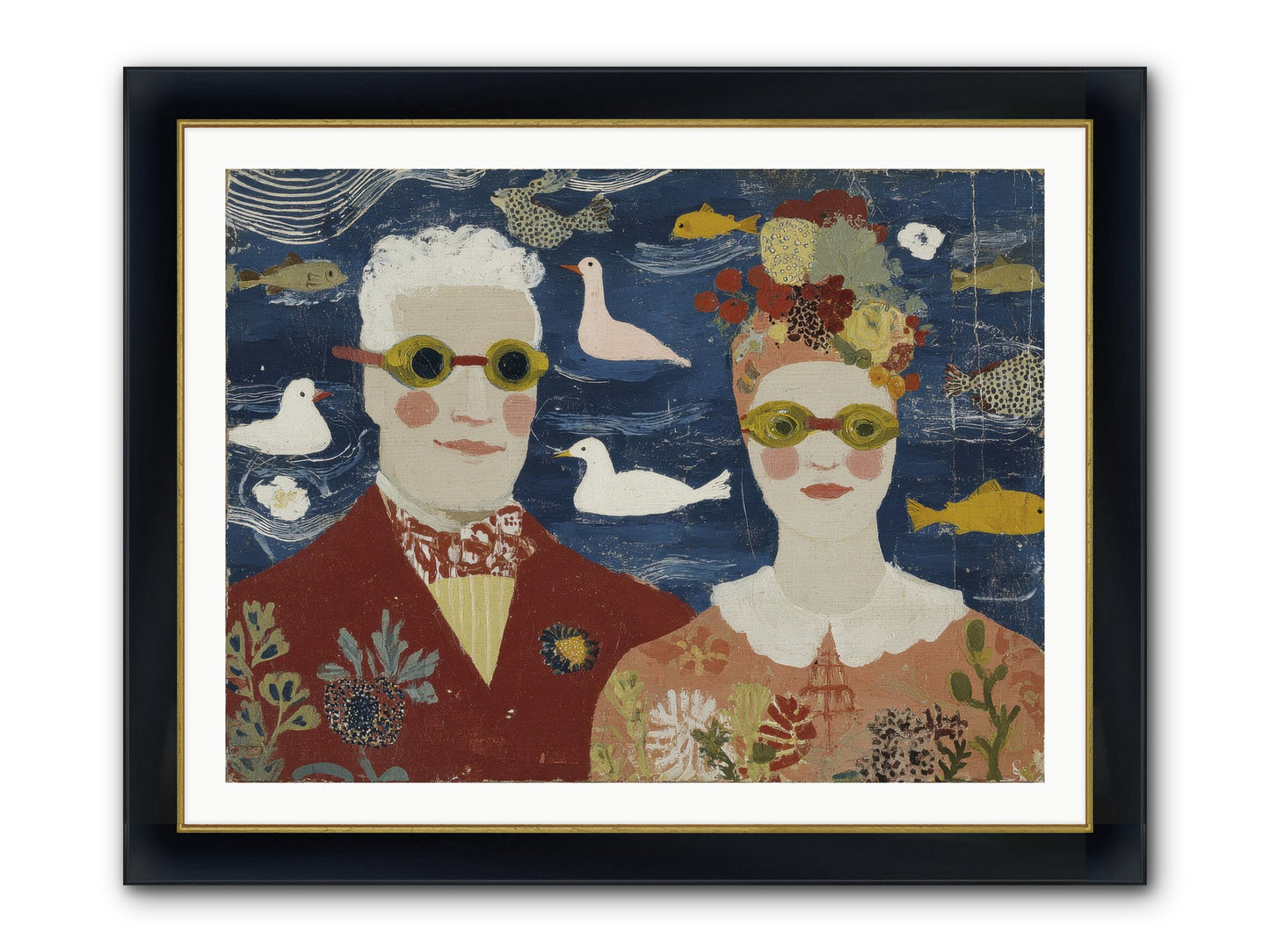 Portrait Of Pure Delight Framed Print - Wide Black w/Gold 40x30