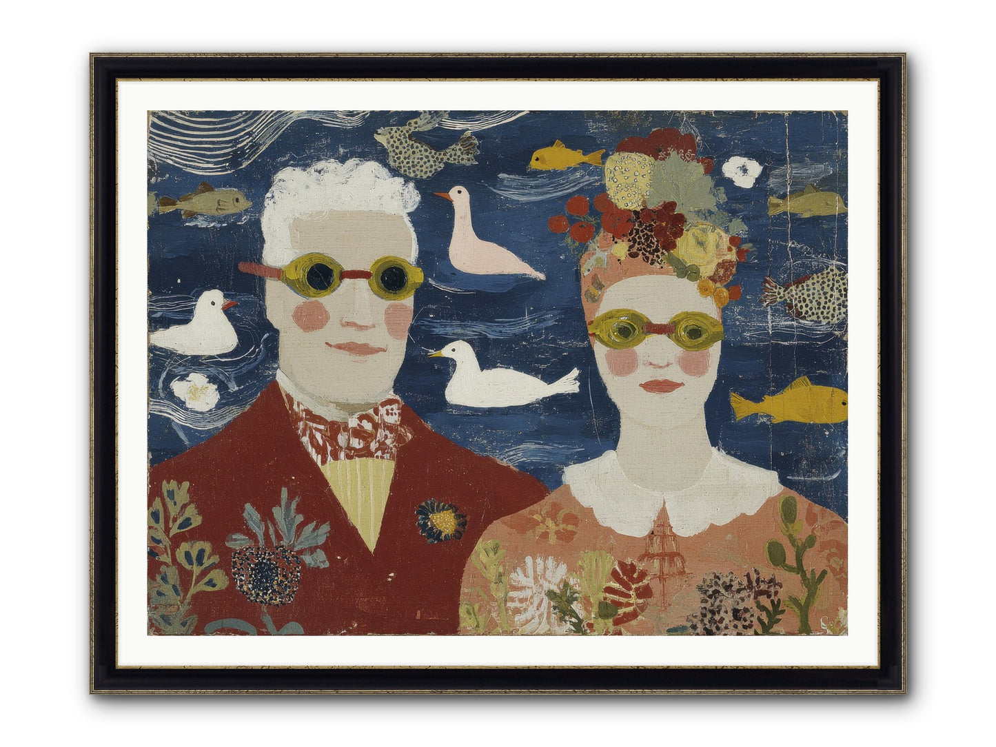 Portrait Of Pure Delight Framed Print - Black & Gold 48x36