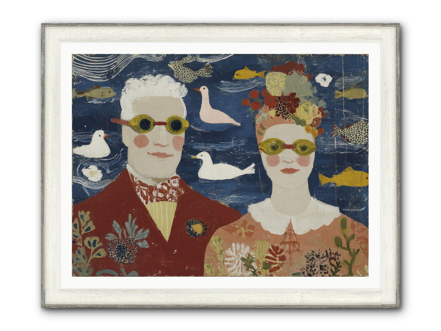 Portrait Of Pure Delight Framed Print - Driftwood White 48x36