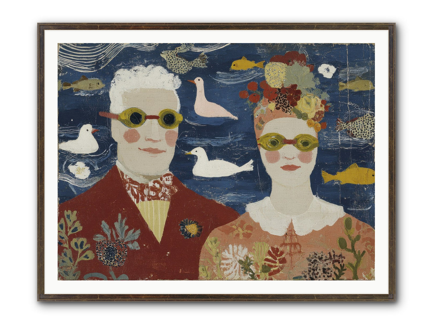 Portrait Of Pure Delight Framed Print - Slimwoods Black/Gold 48x36