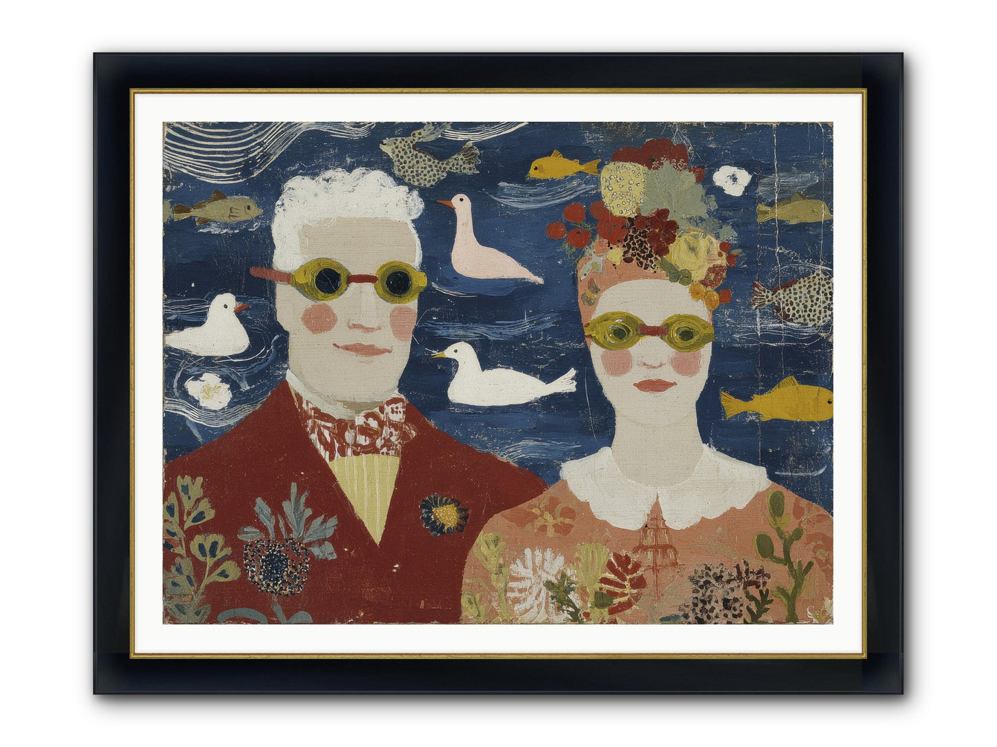 Portrait Of Pure Delight Framed Print - Wide Black w/Gold 48x36