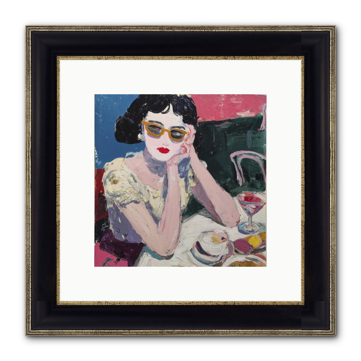 Portrait Of Quiet Defiance Framed Print - Black & Gold 10x10