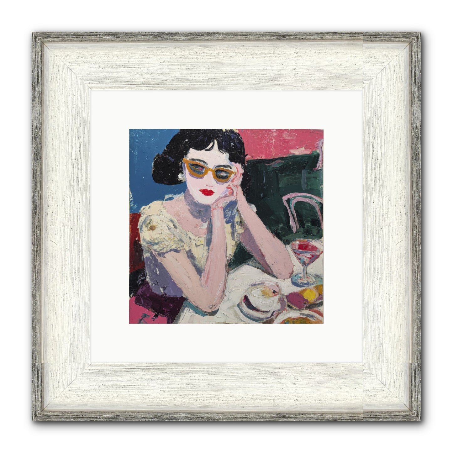 Portrait Of Quiet Defiance Framed Print - Driftwood White 10x10
