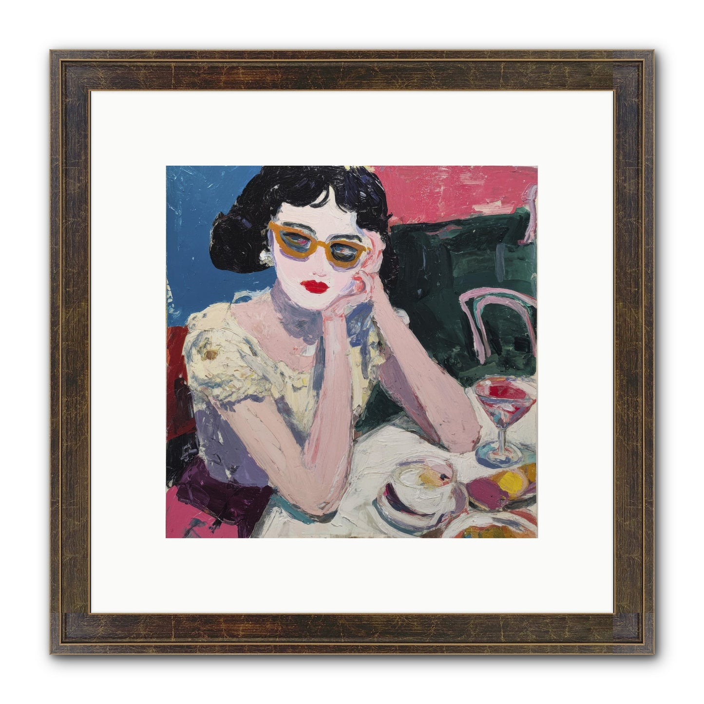 Portrait Of Quiet Defiance Framed Print - Slimwoods Black/Gold 10x10