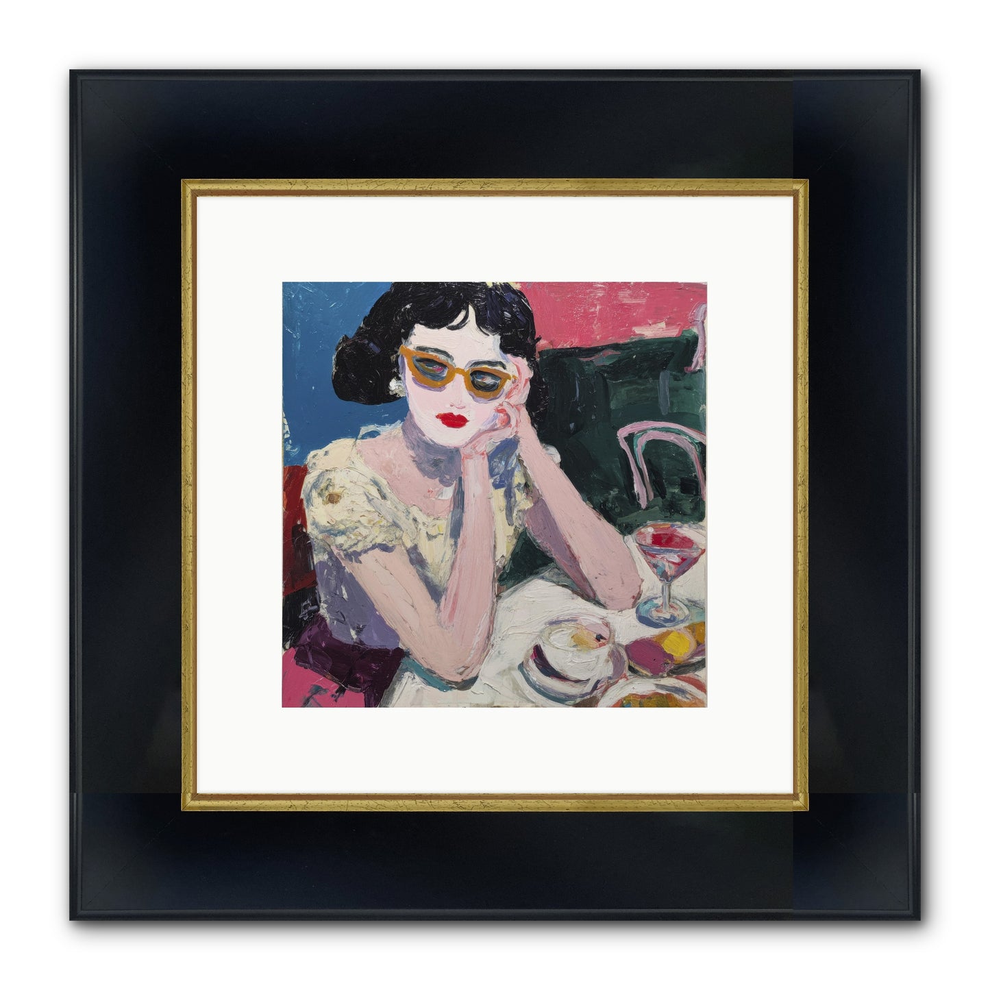 Portrait Of Quiet Defiance Framed Print - Wide Black w/Gold 10x10