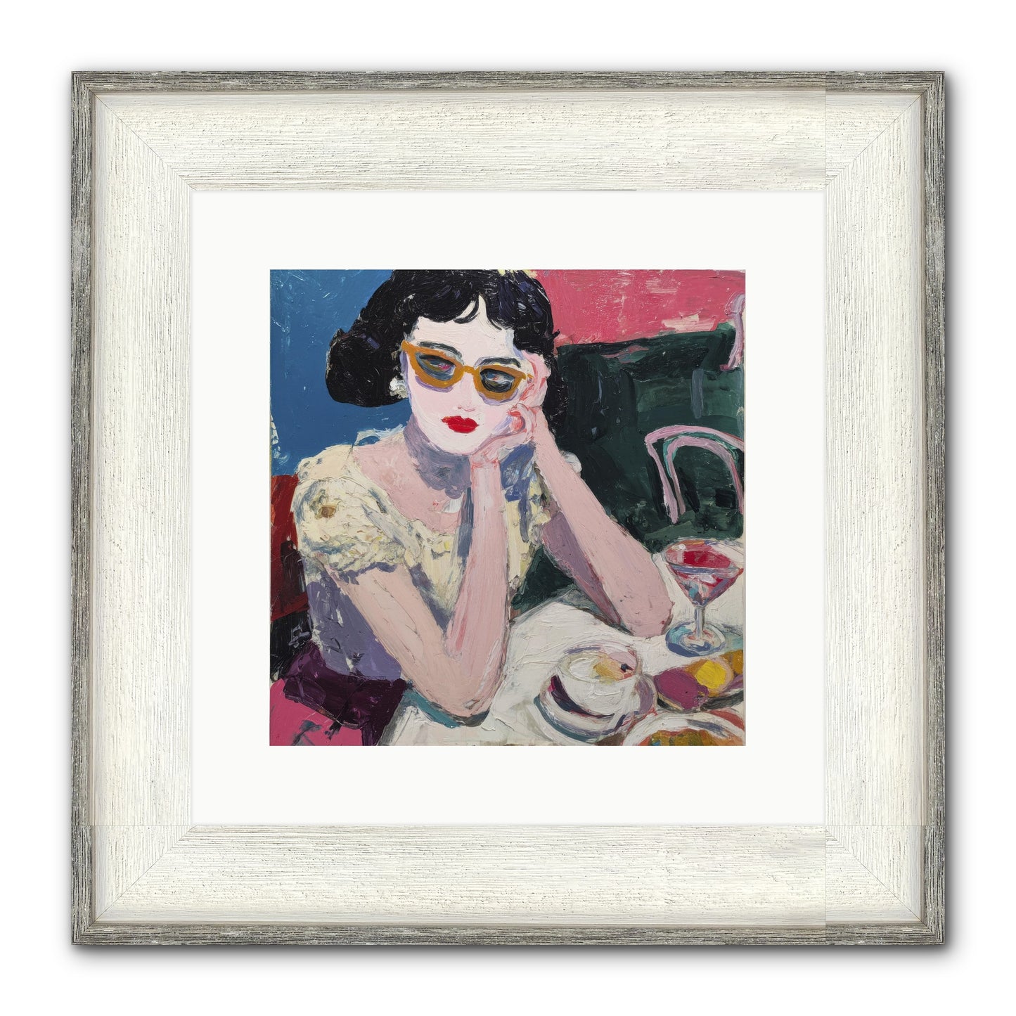 Portrait Of Quiet Defiance Framed Print - Driftwood White 12x12