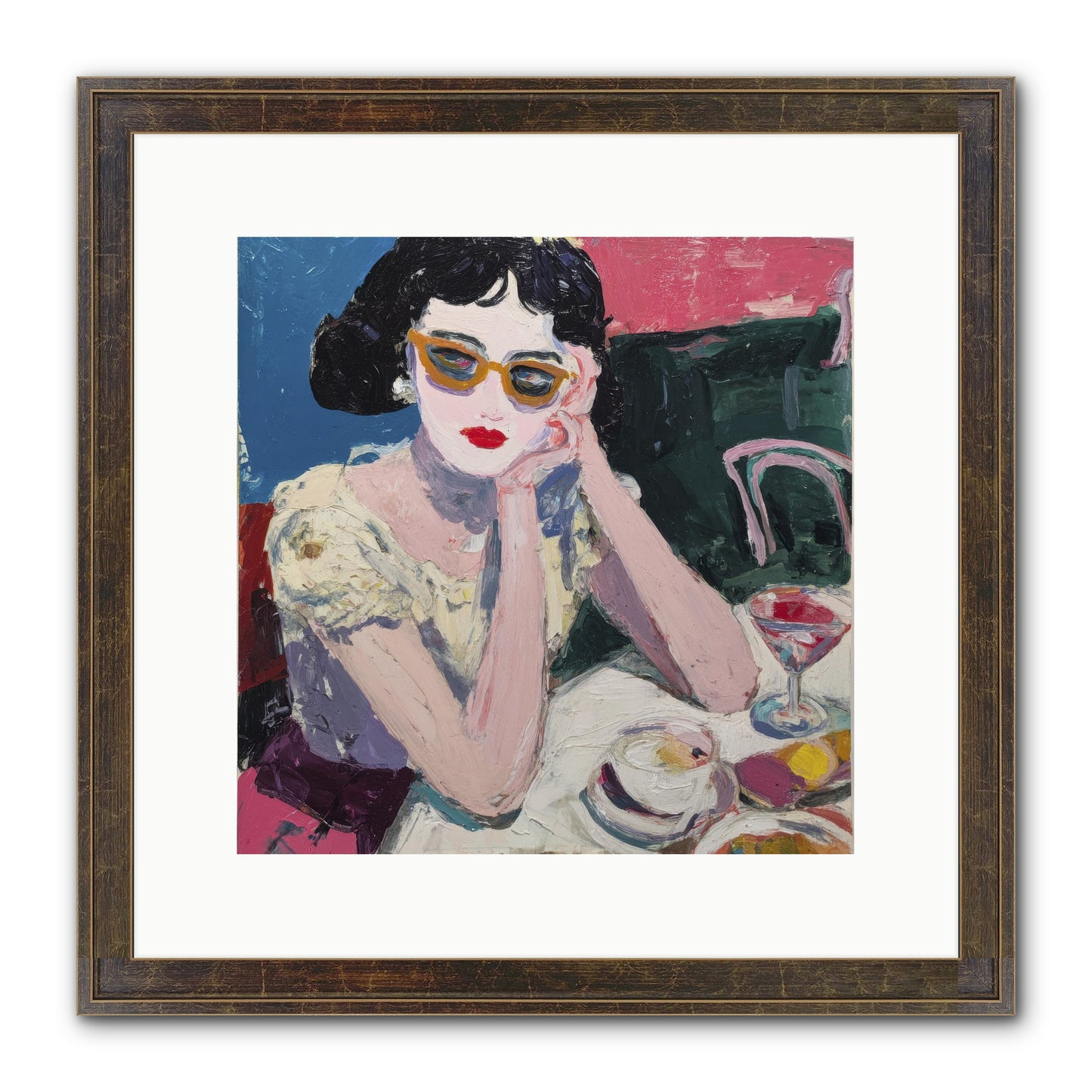Portrait Of Quiet Defiance Framed Print - Slimwoods Black/Gold 12x12
