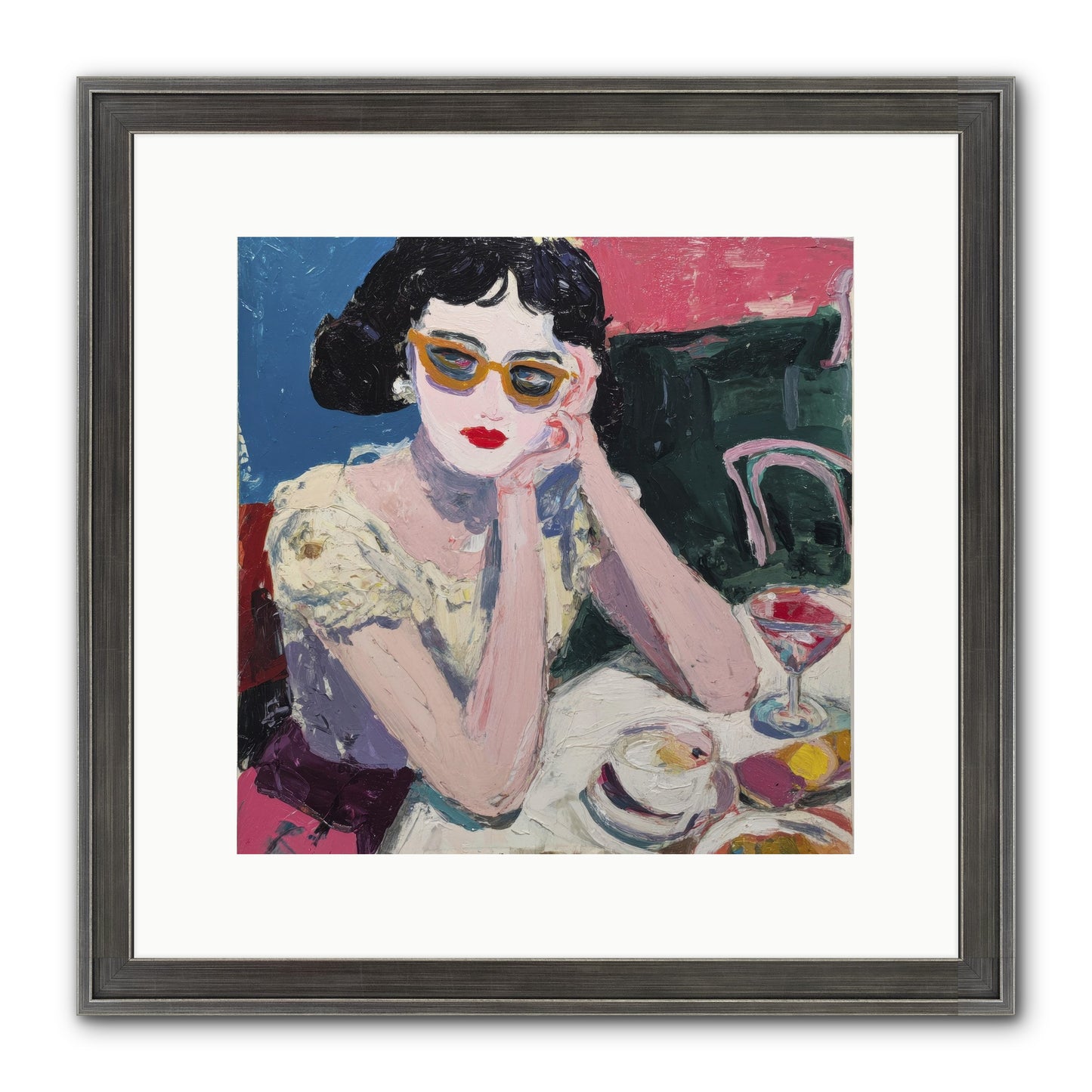 Portrait Of Quiet Defiance Framed Print - Slimwoods Black/Silver 12x12