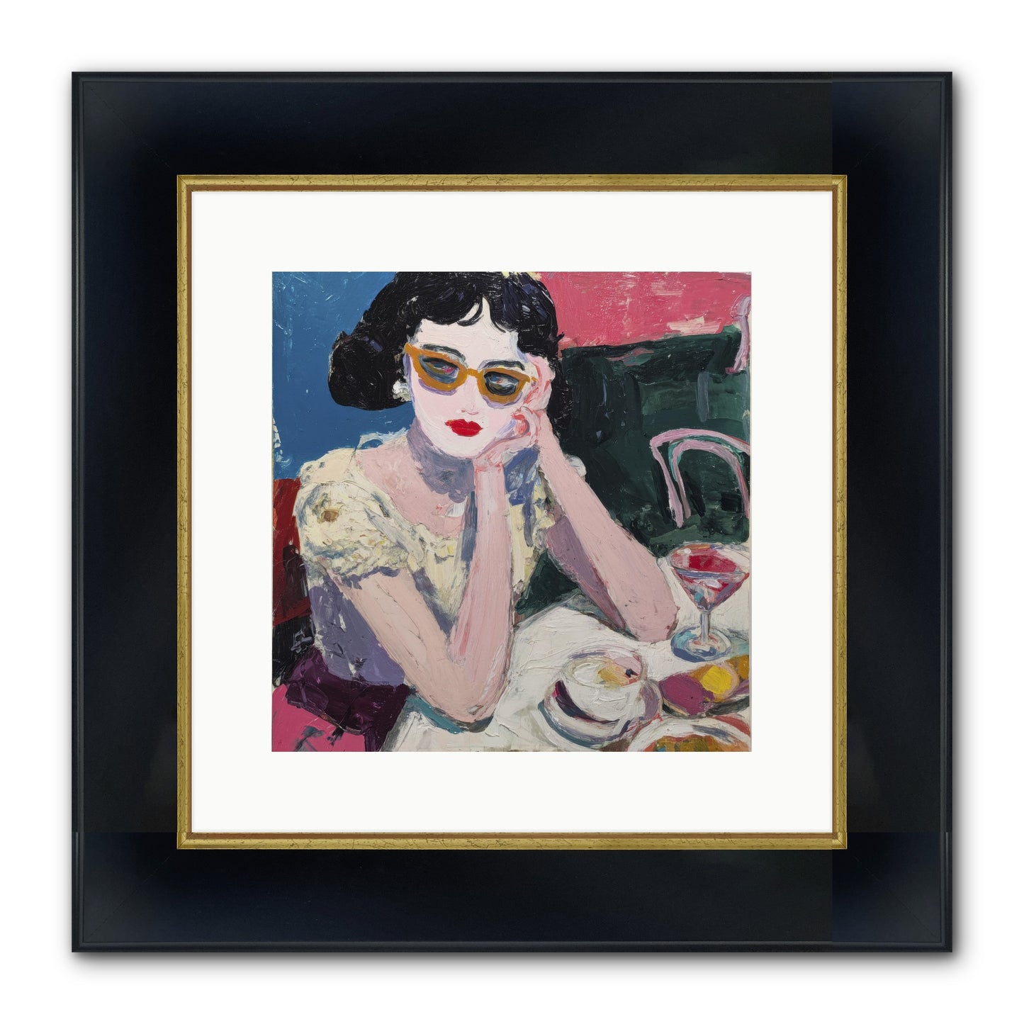 Portrait Of Quiet Defiance Framed Print - Wide Black w/Gold 12x12