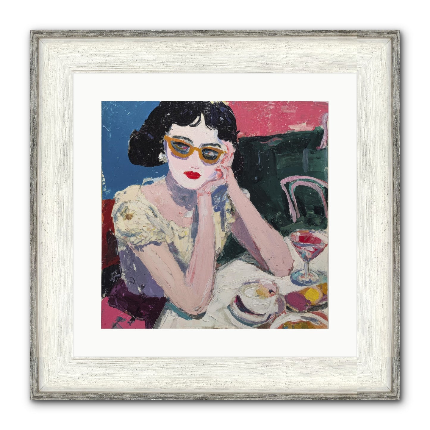 Portrait Of Quiet Defiance Framed Print - Driftwood White 16x16