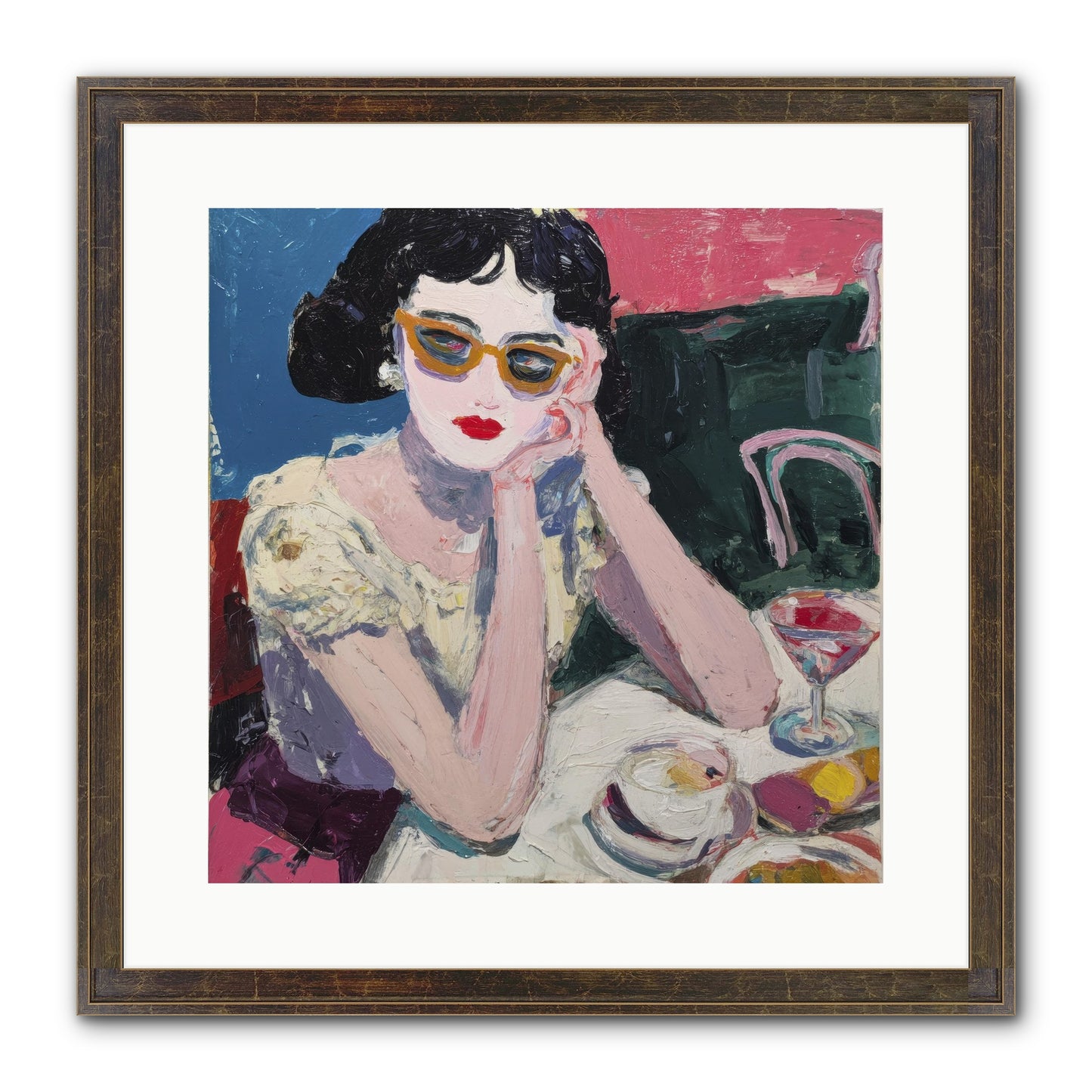 Portrait Of Quiet Defiance Framed Print - Slimwoods Black/Gold 16x16