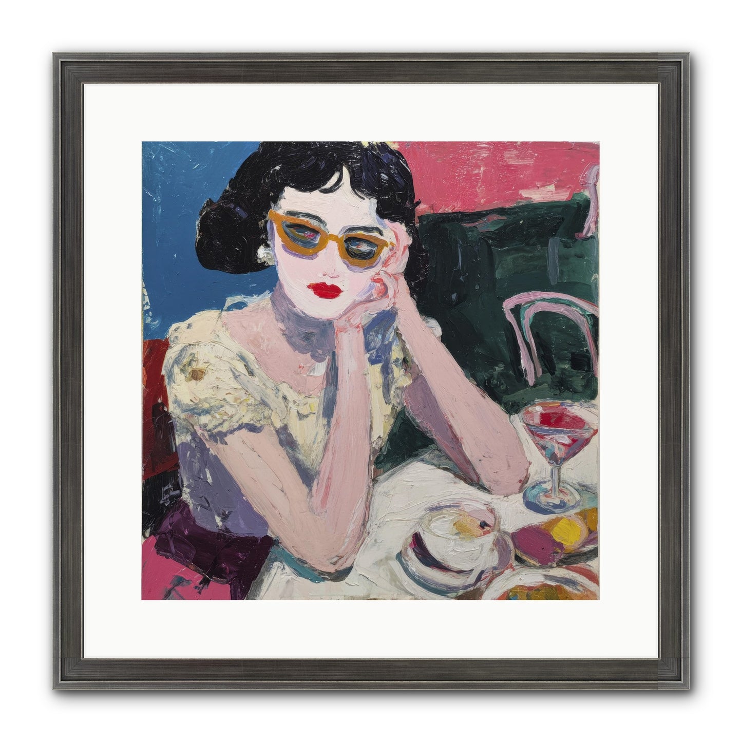 Portrait Of Quiet Defiance Framed Print - Slimwoods Black/Silver 16x16