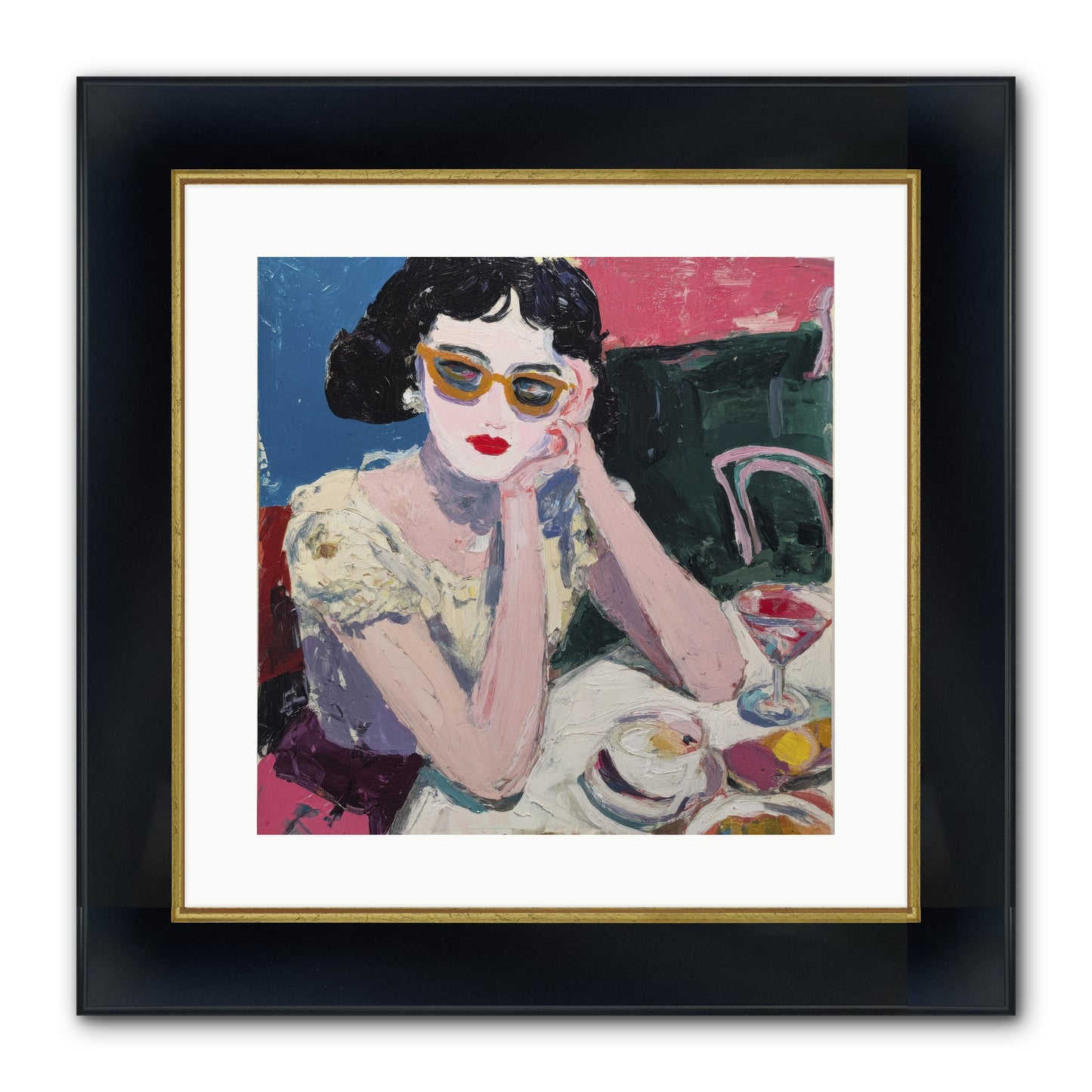 Portrait Of Quiet Defiance Framed Print - Wide Black w/Gold 16x16