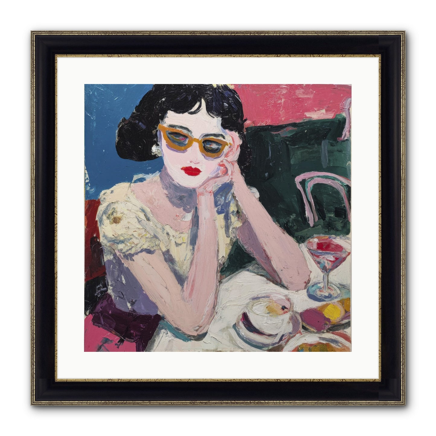 Portrait Of Quiet Defiance Framed Print - Black & Gold 20x20