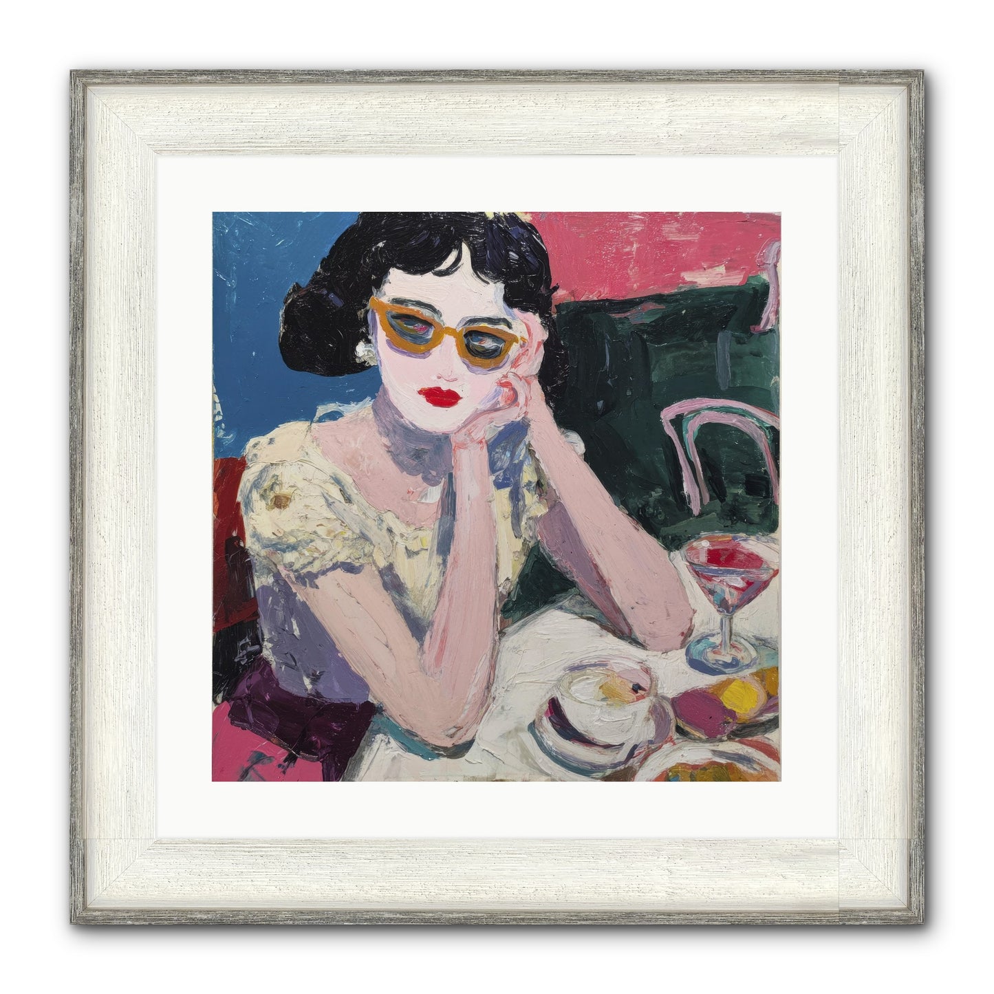 Portrait Of Quiet Defiance Framed Print - Driftwood White 20x20