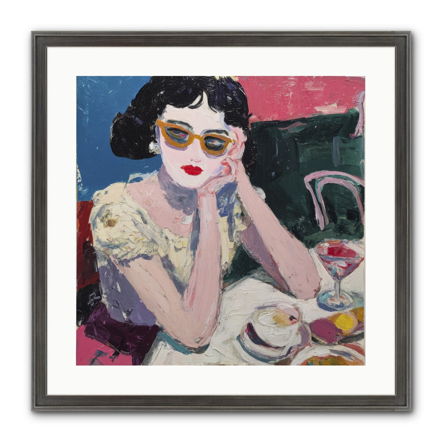 Portrait Of Quiet Defiance Framed Print - Slimwoods Black/Silver 20x20