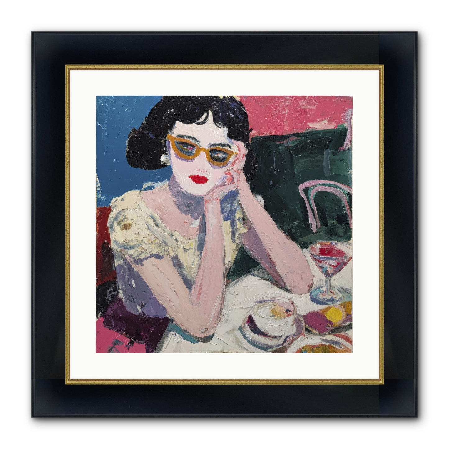 Portrait Of Quiet Defiance Framed Print - Wide Black w/Gold 20x20