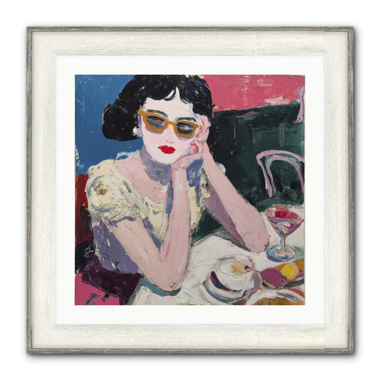 Portrait Of Quiet Defiance Framed Print - Driftwood White 24x24
