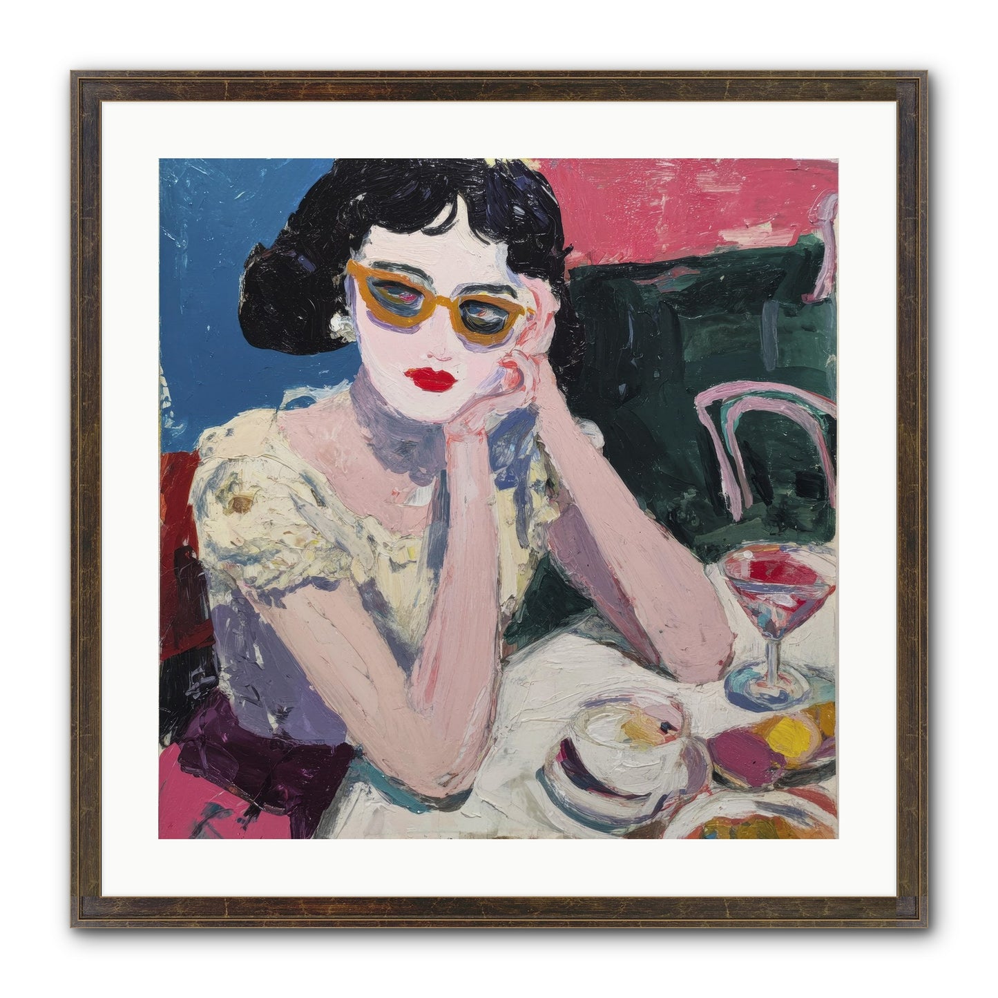 Portrait Of Quiet Defiance Framed Print - Slimwoods Black/Gold 24x24