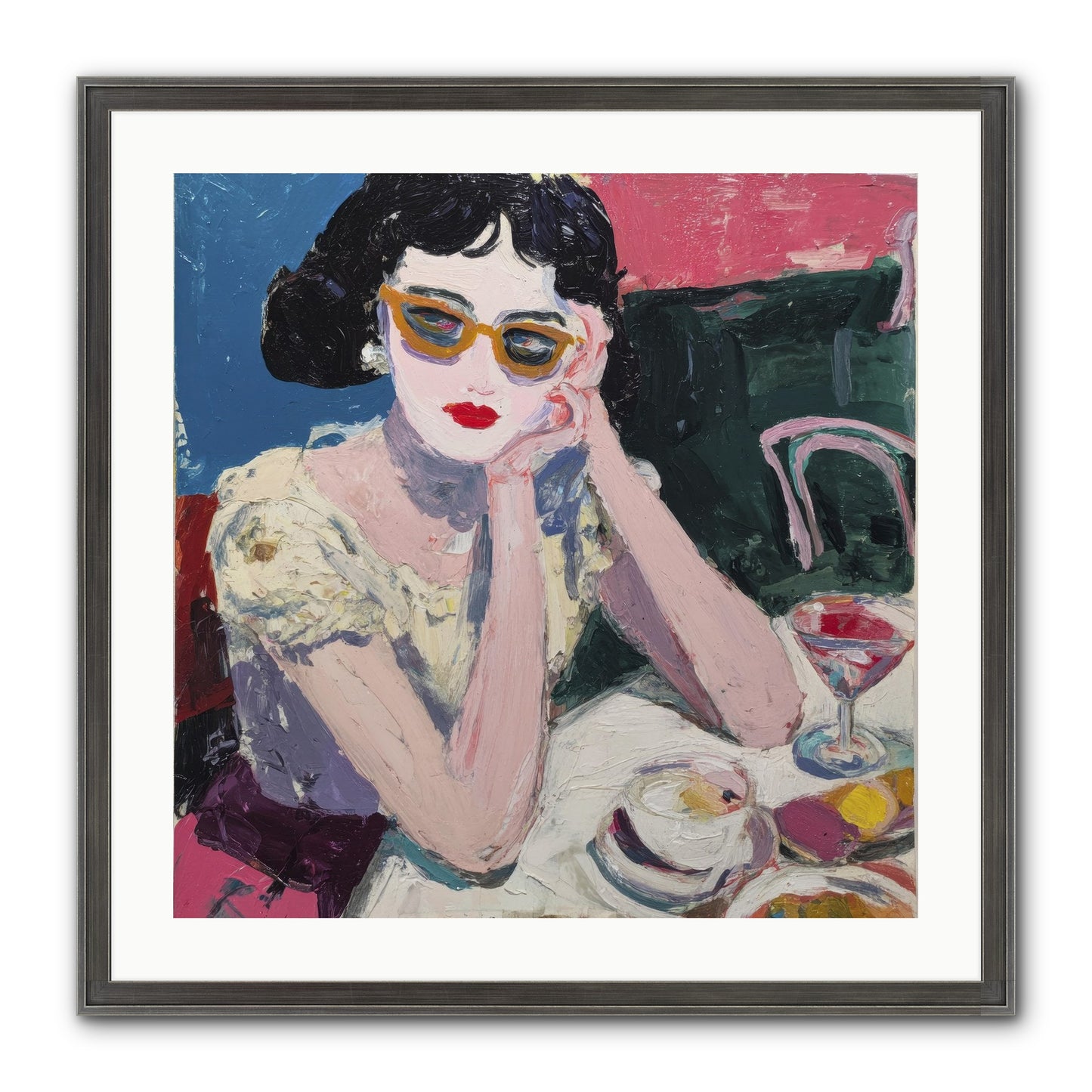 Portrait Of Quiet Defiance Framed Print - Slimwoods Black/Silver 24x24