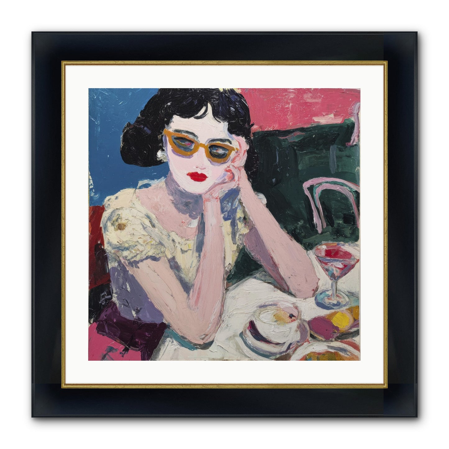 Portrait Of Quiet Defiance Framed Print - Wide Black w/Gold 24x24