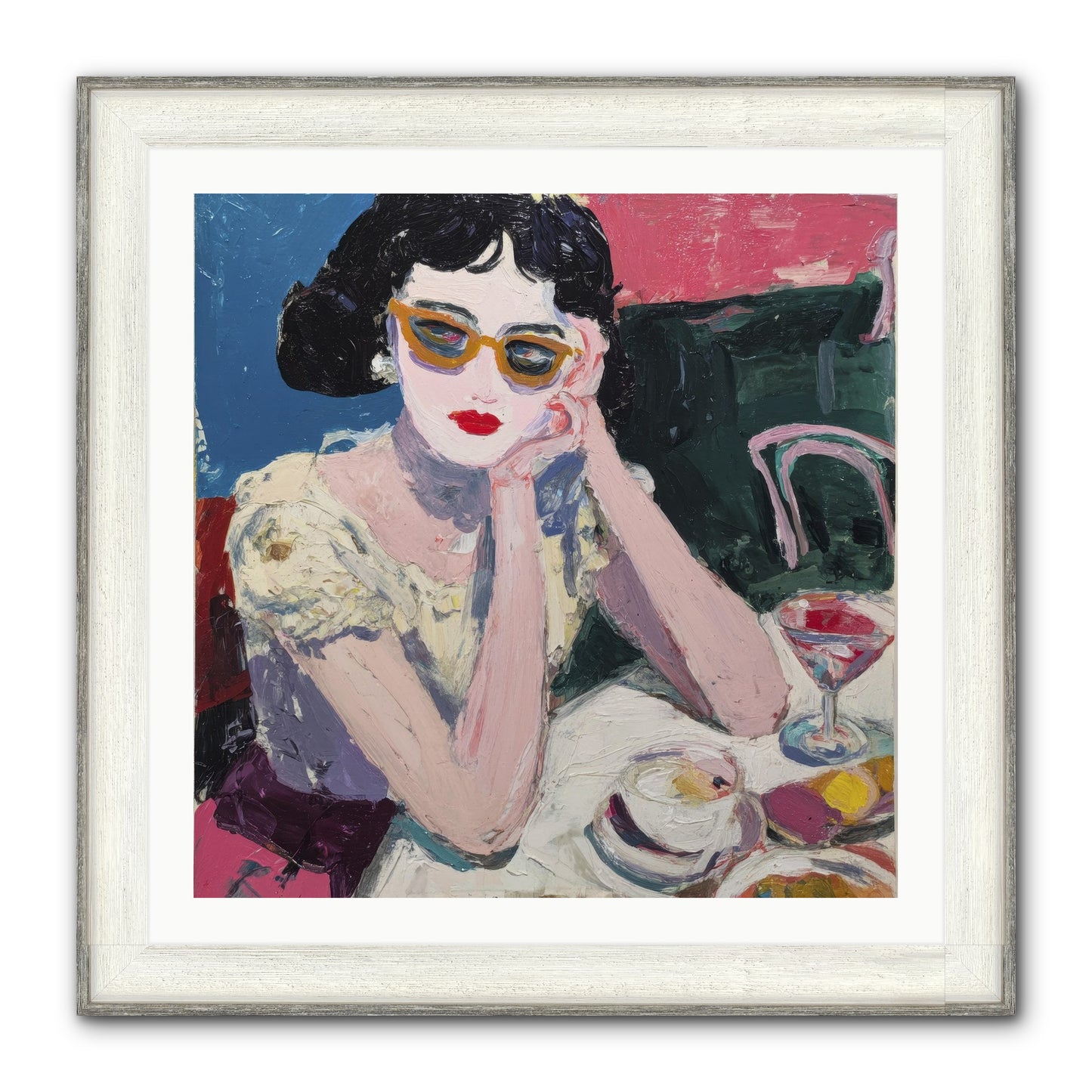 Portrait Of Quiet Defiance Framed Print - Driftwood White 30x30